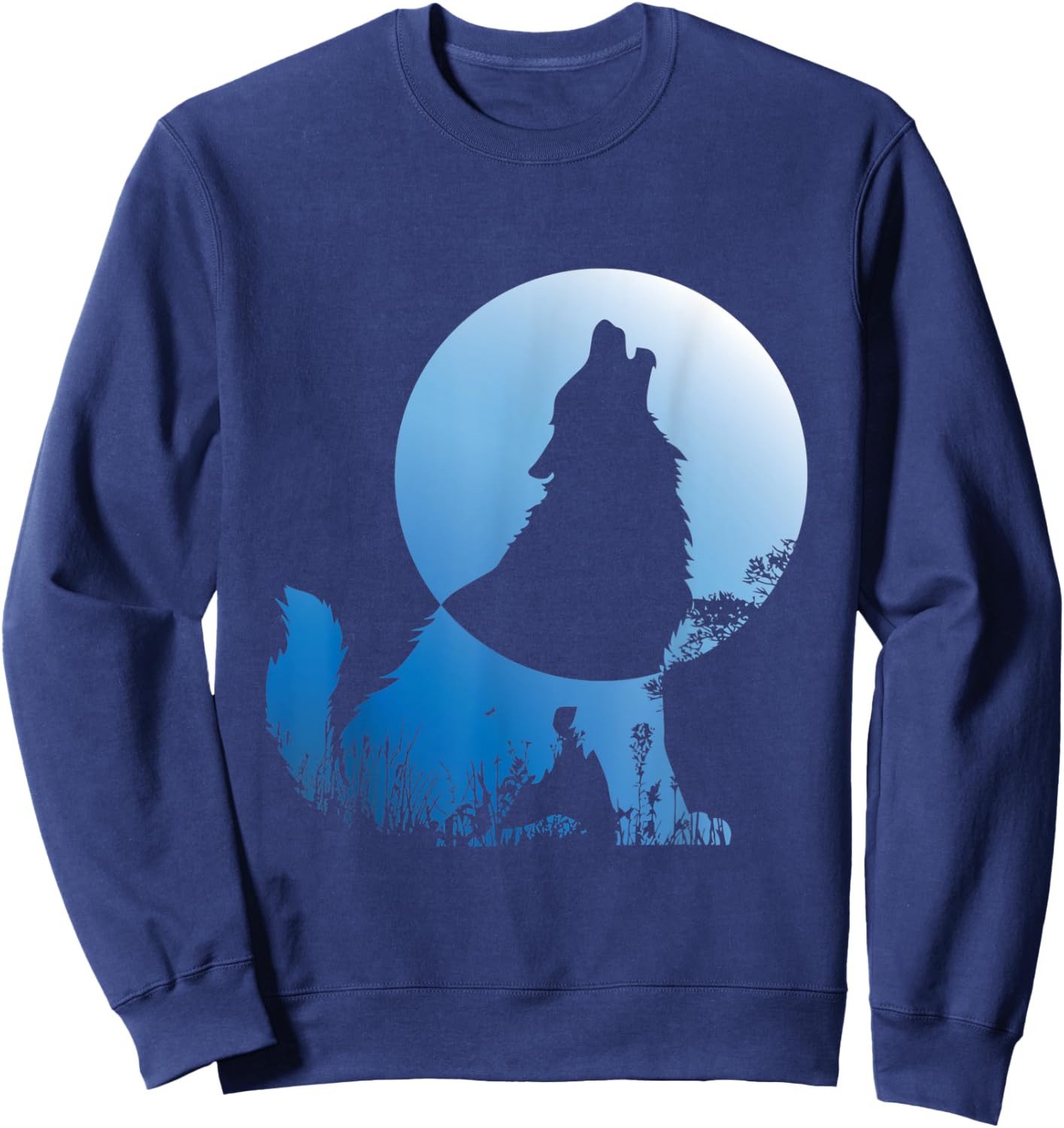 Wolf Silhouette Wolf Nature Lover Sweatshirt - Sweatshirt | Navy