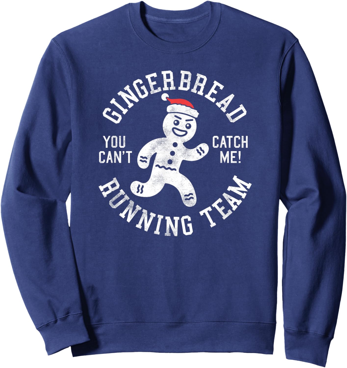 Trendy Gingerbread Running Team Christmas Humour Sweatshirt - Sweatshirt | Navy