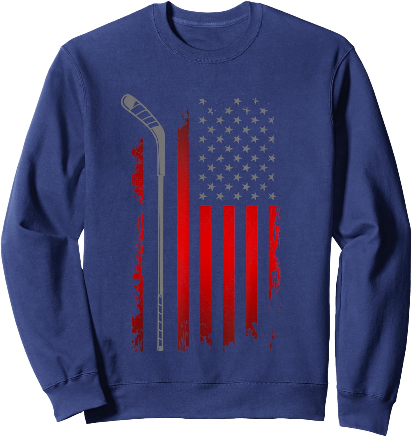 American Flag Hockey Apparel - Hockey Women Kids Men Sweatshirt - Sweatshirt | Navy