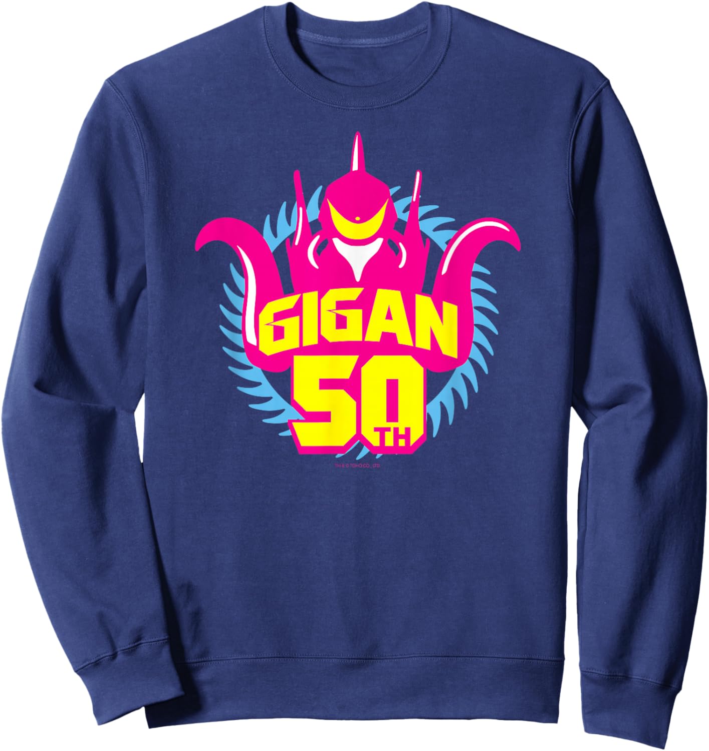 Godzilla Gigan 50th Anniversary Yellow Line Art Sweatshirt - Sweatshirt | Navy