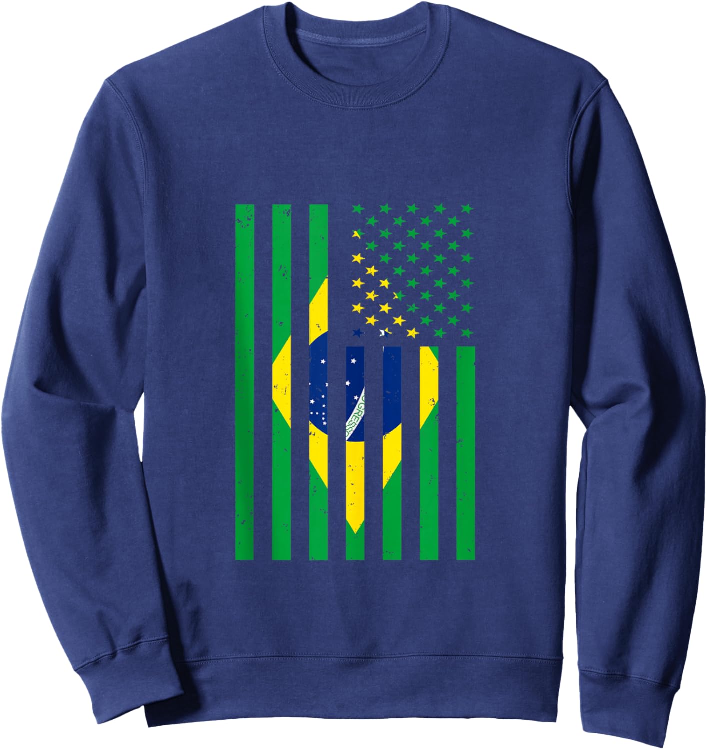Brazil Shirt Brasil Soccer USA America Flag Jersey Men Women Sweatshirt - Sweatshirt | Navy