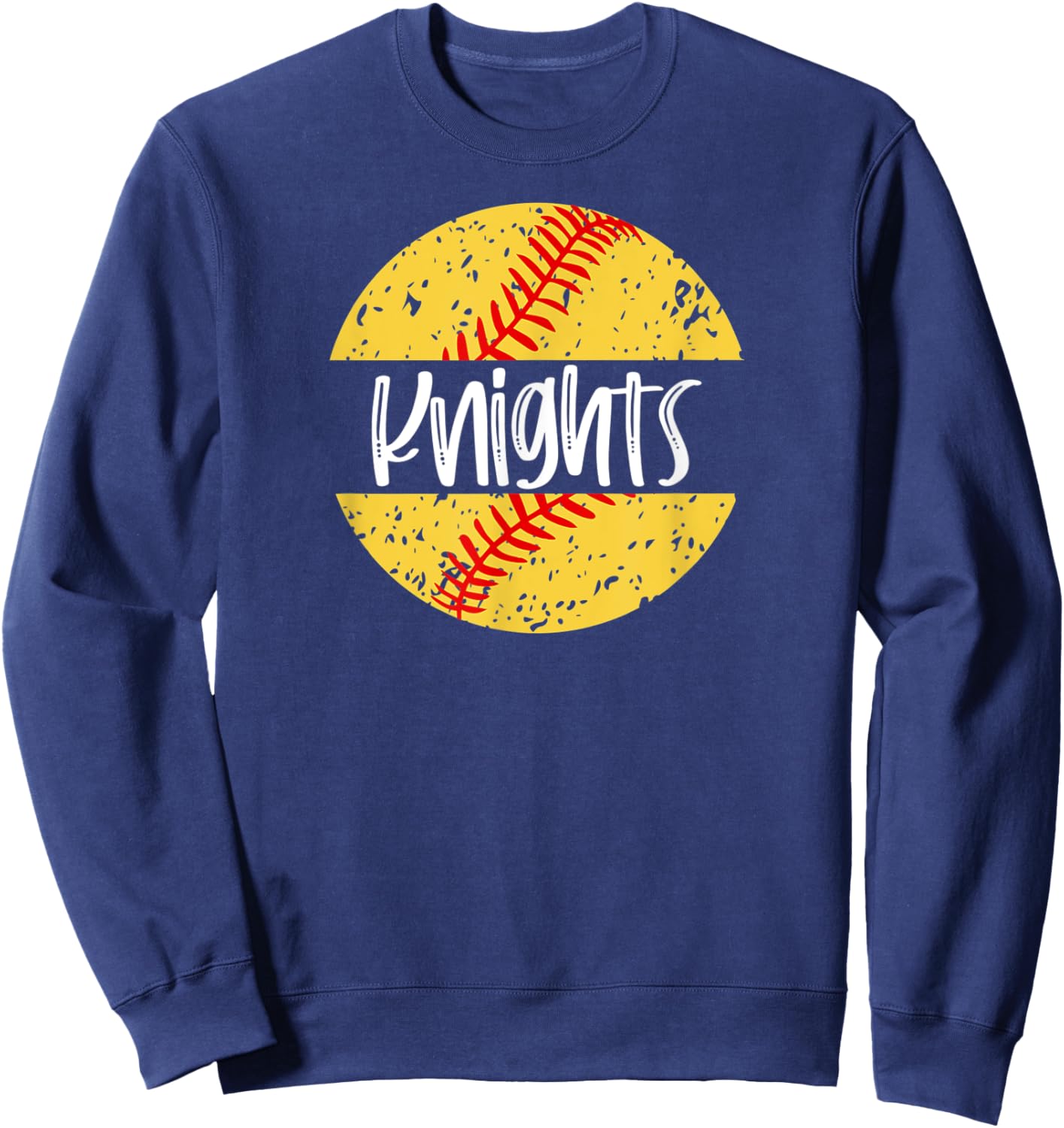 Knights Softball Team Mascot School Spirit Game Day Sweatshirt - Sweatshirt | Navy