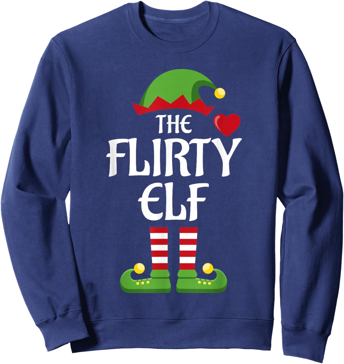 Flirty Elf Family Matching Group Christmas Sweatshirt - Sweatshirt | Navy