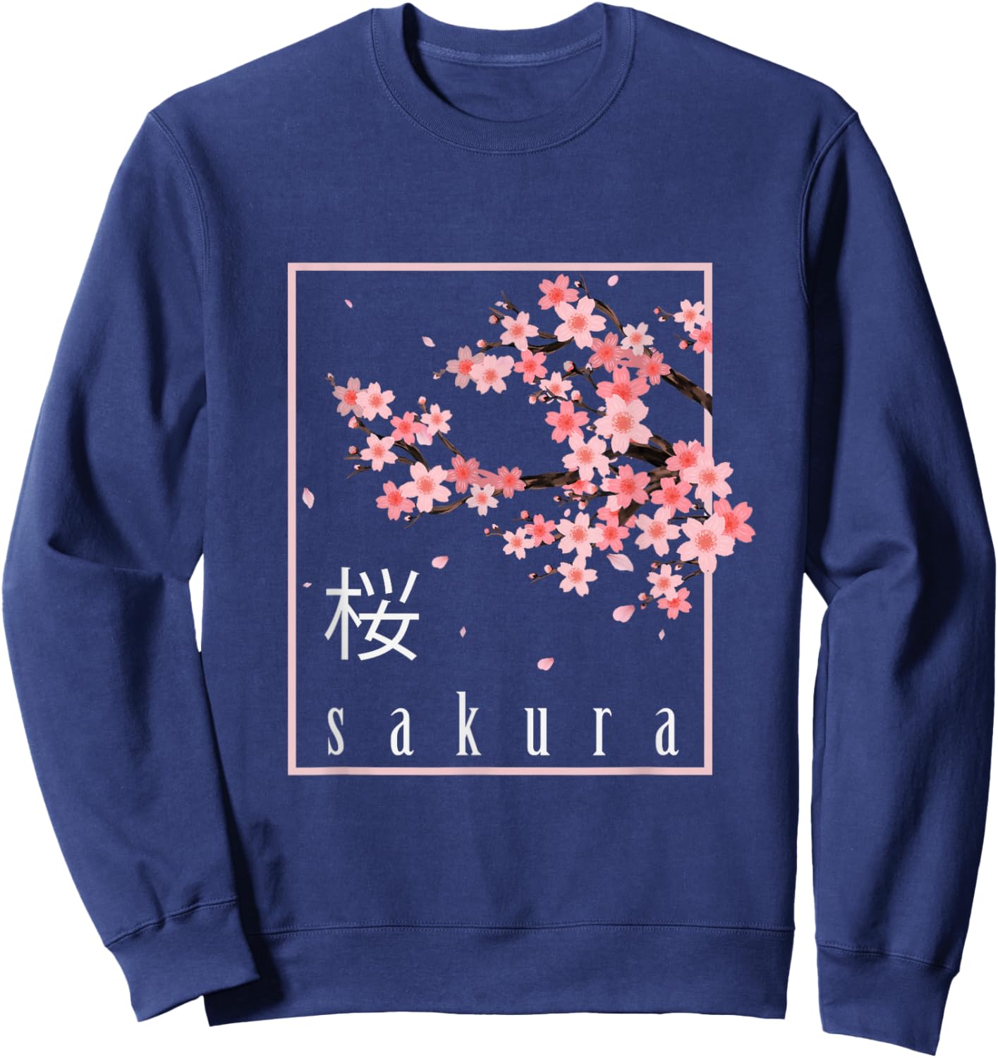 Cherry Blossom Japanese Art Sakura Sweatshirt - Sweatshirt | Navy