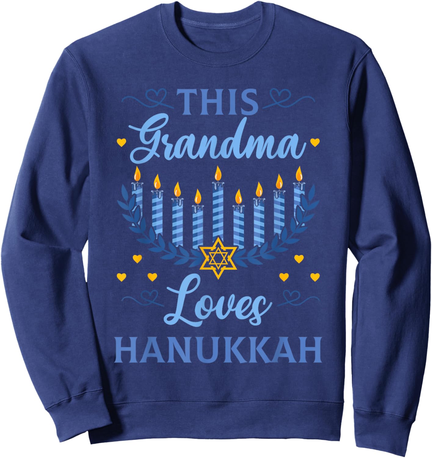 Hanukkah Grandma Jewish Festival Bubbe Chanukah Latke Hanuka Sweatshirt - Sweatshirt | Navy