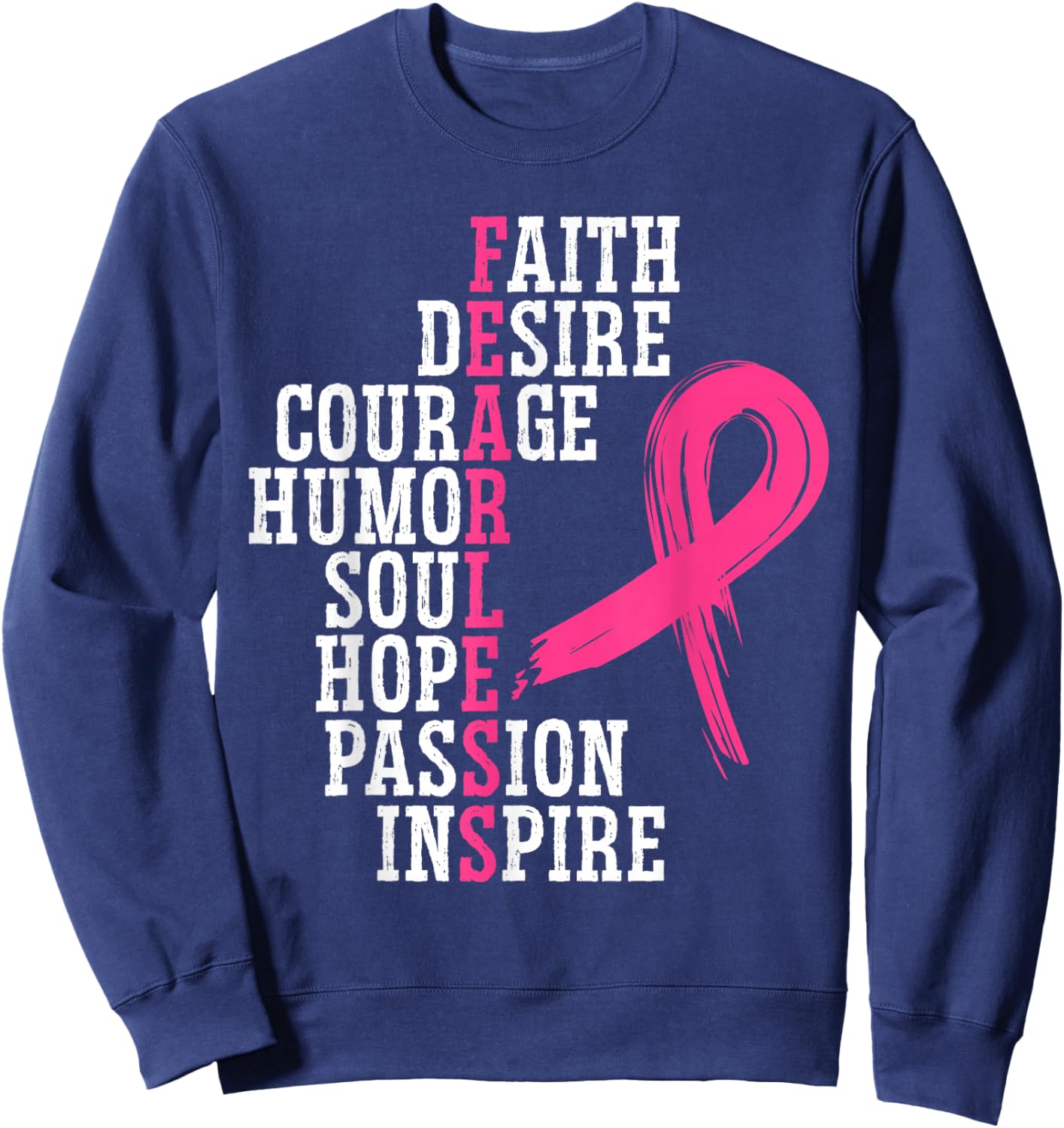 Breast Cancer Support Squad Breast Cancer Awareness Sweatshirt - Sweatshirt | Navy