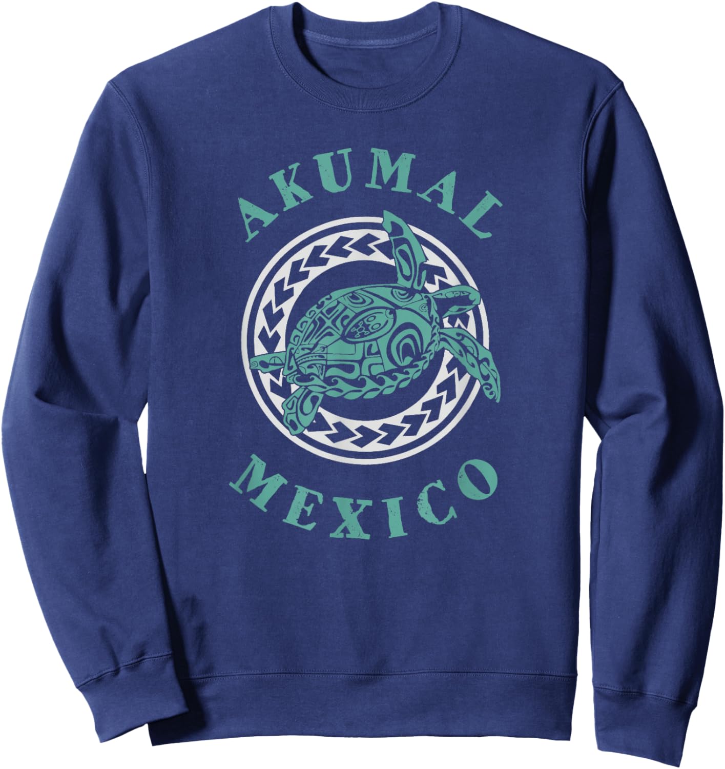 Akumal Mexico Tribal Tattoo Sea Turtle Sweatshirt - Sweatshirt | Navy