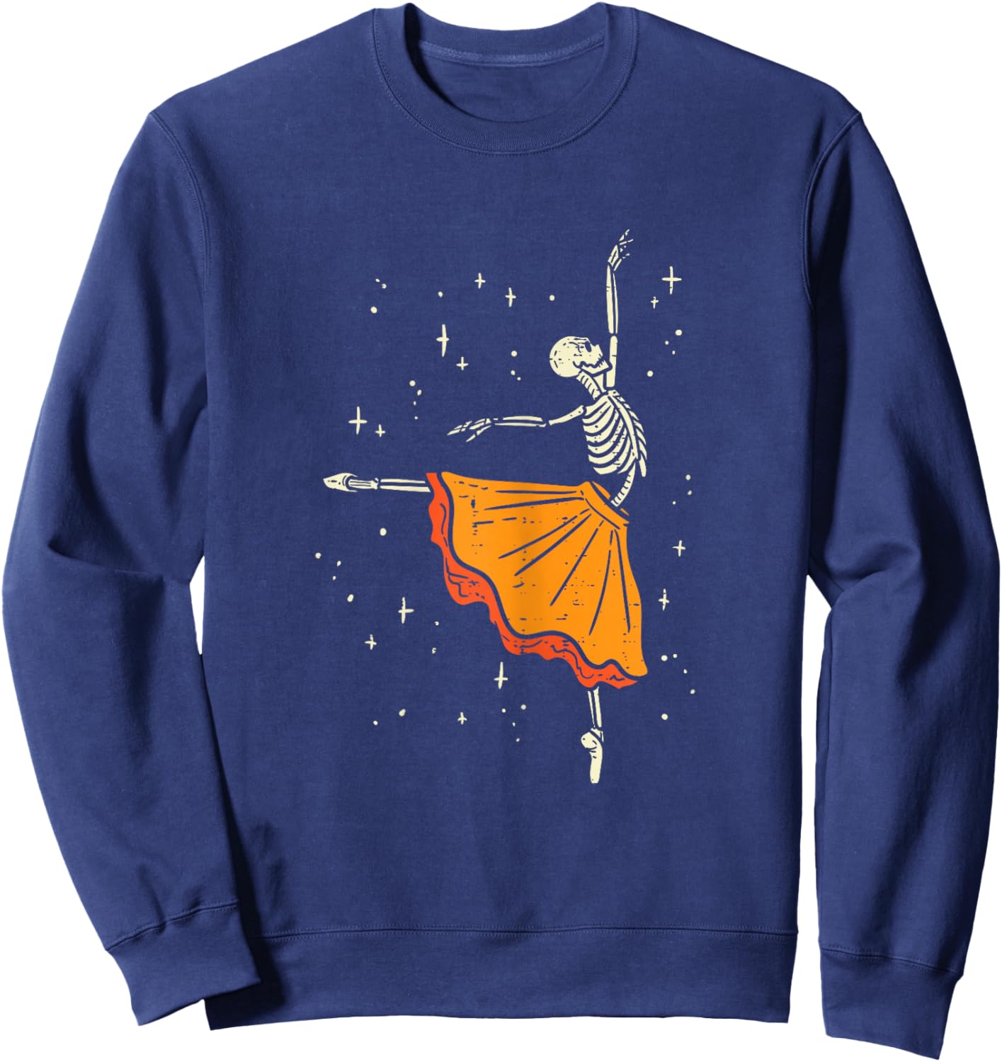 Dancing Skeleton Ballerina Ballet Dance Halloween Girl Women Sweatshirt - Sweatshirt | Navy