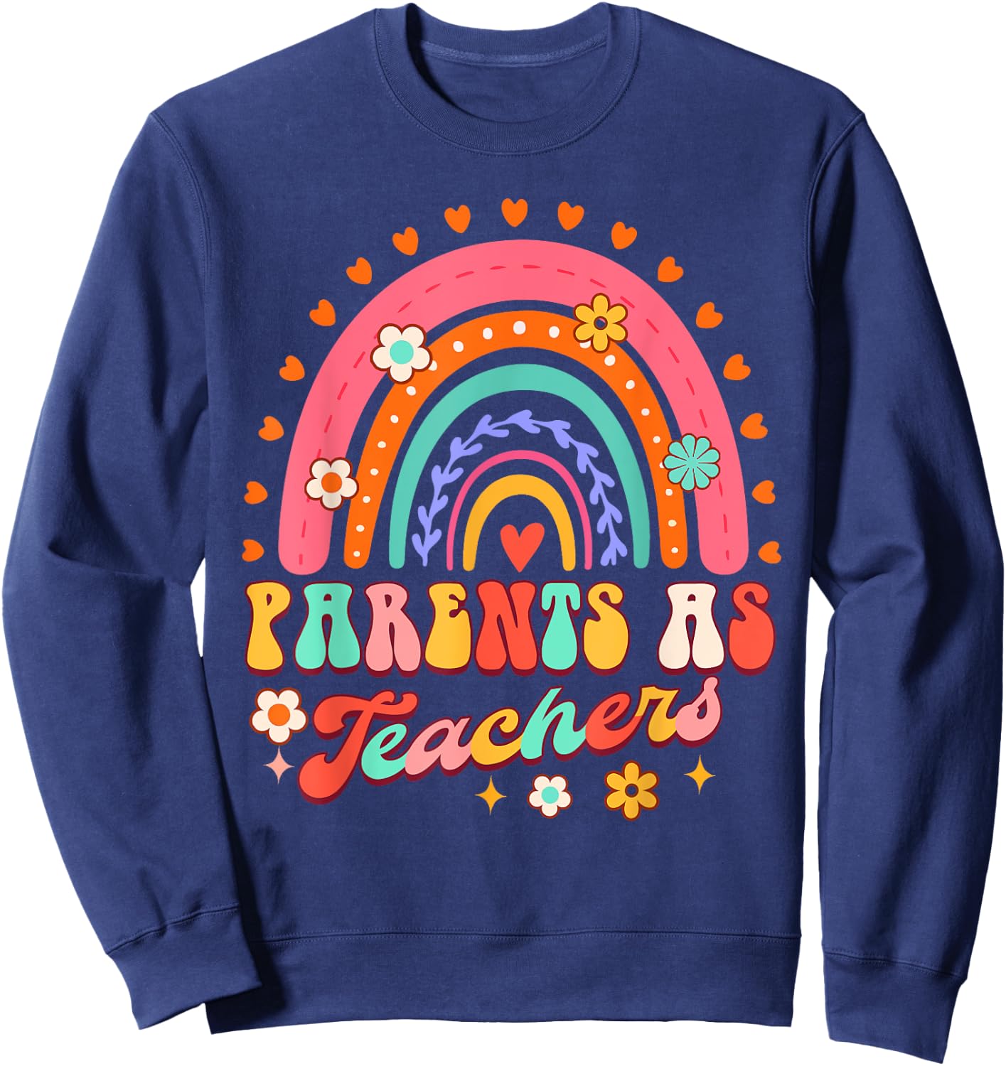 Early Childhood Educator PAT Rainbow Parents As Teachers Sweatshirt - Sweatshirt | Navy