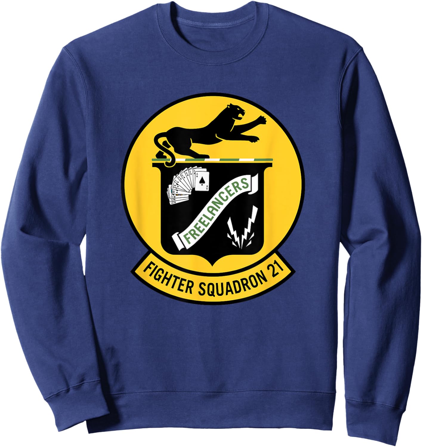 VF-21 Freelancers Fighter Squadron Two One Emblem Sweatshirt - Sweatshirt | Navy