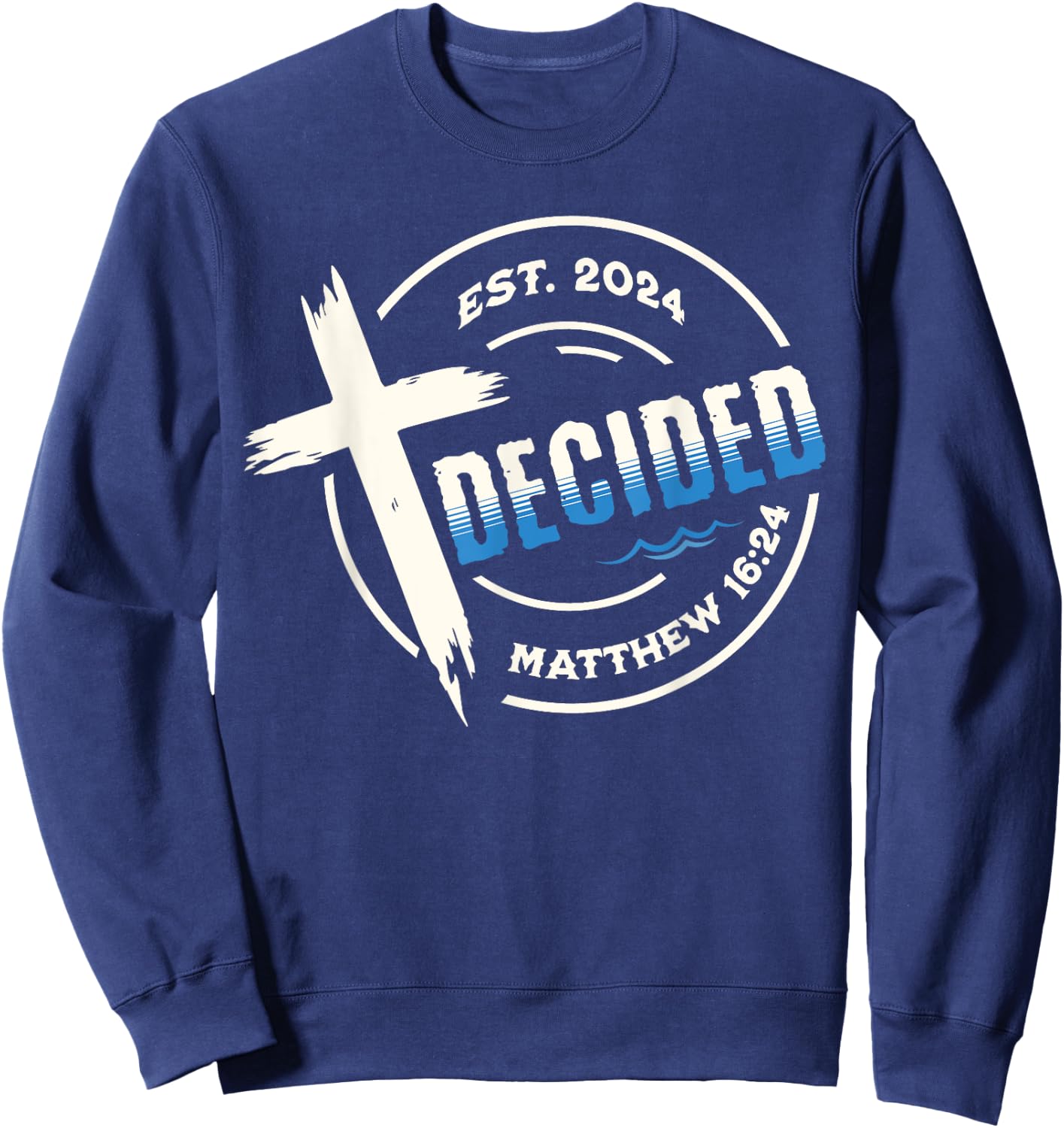Baptism Shirts for Christians 2024 Christian Baptism Keepsake -Adults, Kids Black Small Short Sleeve Sweatshirt - Sweatshirt | Navy