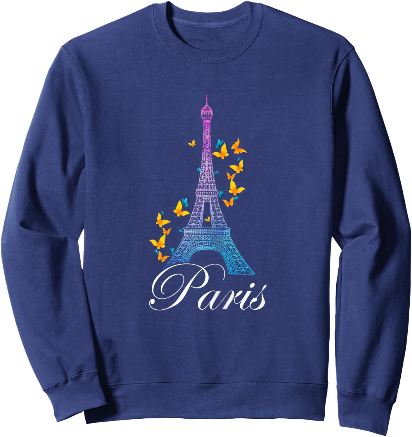 Eiffel Tower Paris Holiday France Shirt Souvenir Women Kids Sweatshirt - Sweatshirt | Navy