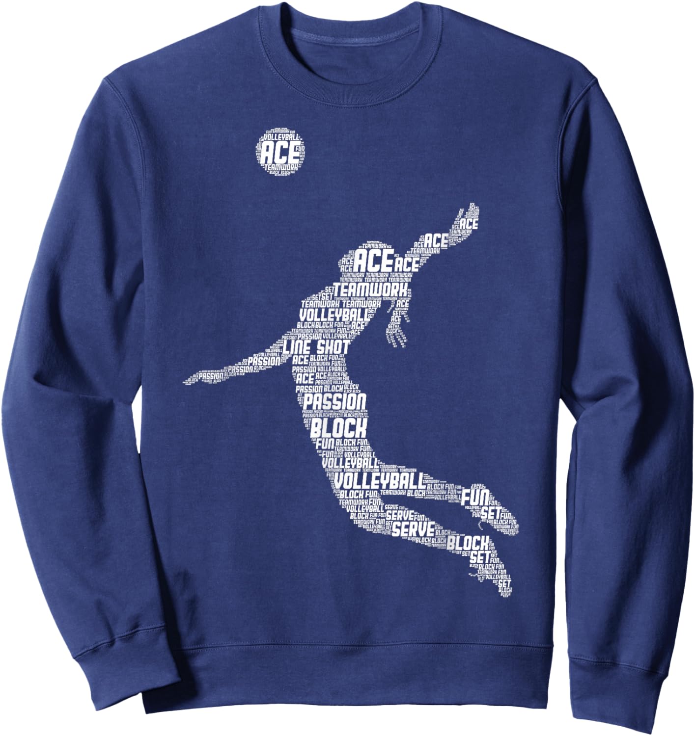 Volleyball Teen Girl Women Youth Player Small Sweatshirt - Sweatshirt | Navy
