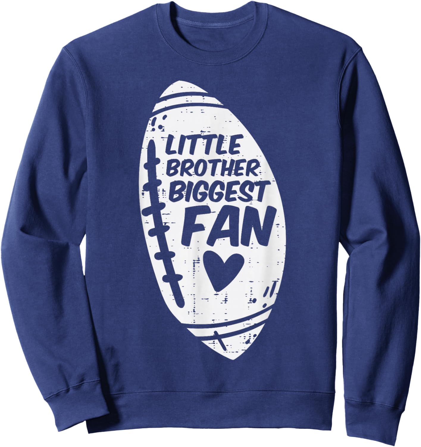 American Football Little Brother Biggest Fan Family Boys Sweatshirt - Sweatshirt | Navy