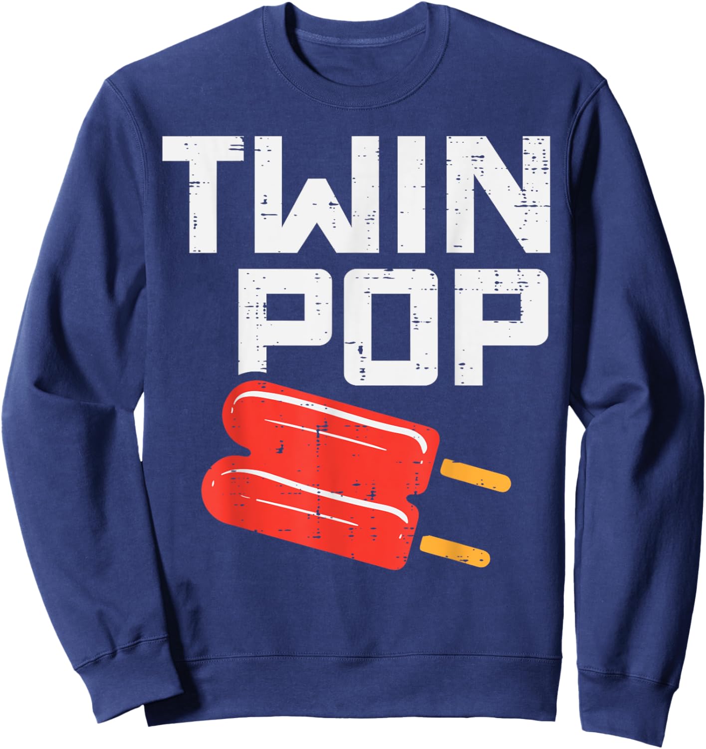 Twin Pop Pop Ice Cream Fathers Day Grandpa Pops Paw Paw Men Sweatshirt - Sweatshirt | Navy