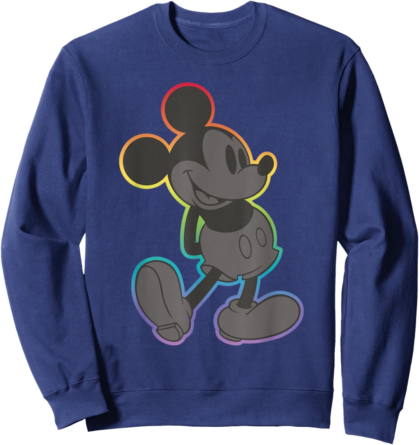 Disney Mickey and Friends Mickey Mouse Rainbow Outline Sweatshirt - Sweatshirt | Navy