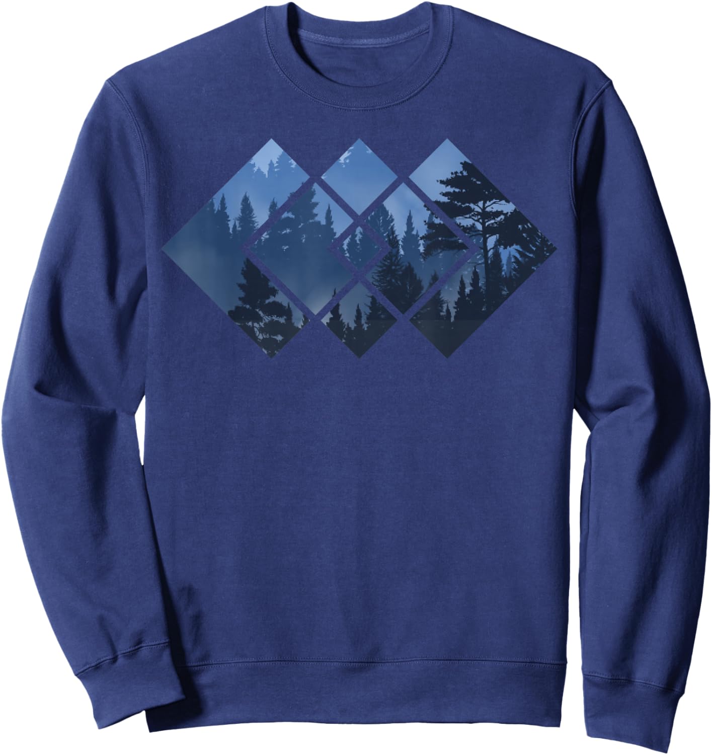 Forest Nature Square Minimalism Sweatshirt - Sweatshirt | Navy