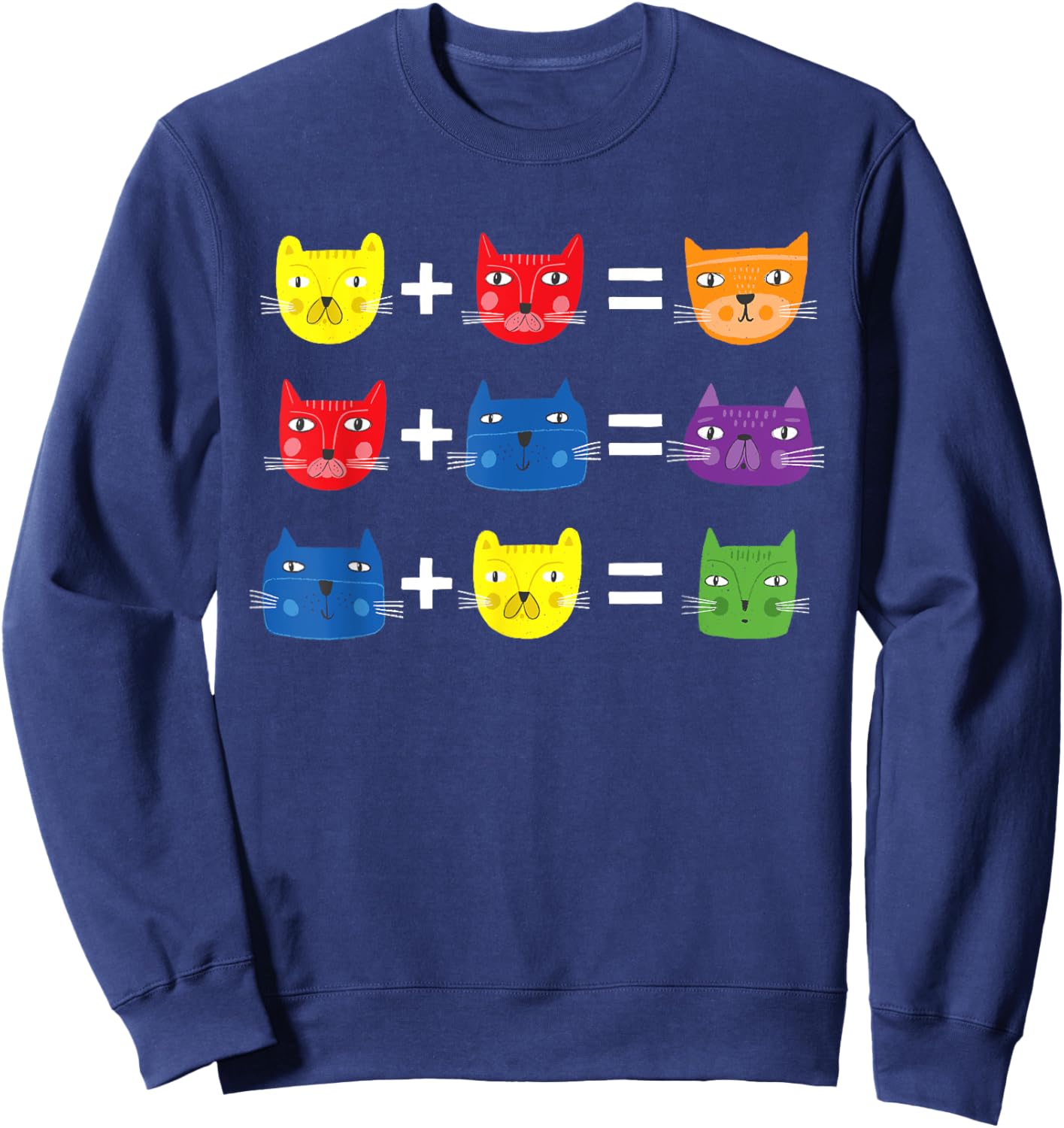 Cat Themed Color Theory Educational Art Teacher Artist Sweatshirt - Sweatshirt | Navy