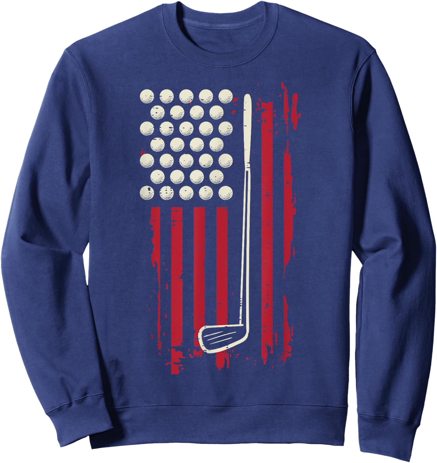 Golf American Flag USA Patriotic Men Women Kids Sweatshirt - Sweatshirt | Navy