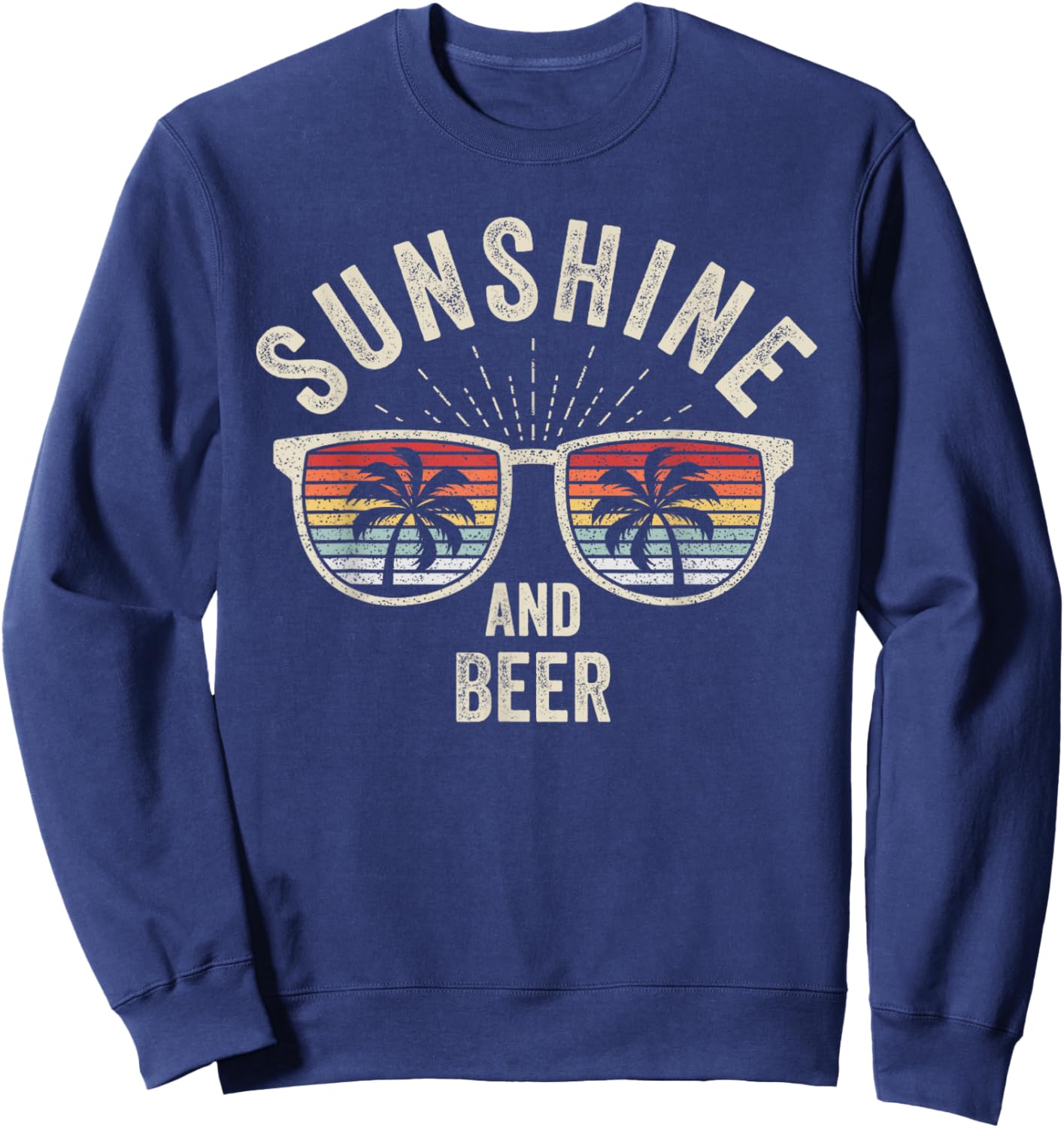 Vintage Retro Sunshine And Beer Craft Beer Brewery Women Sweatshirt - Sweatshirt | Navy