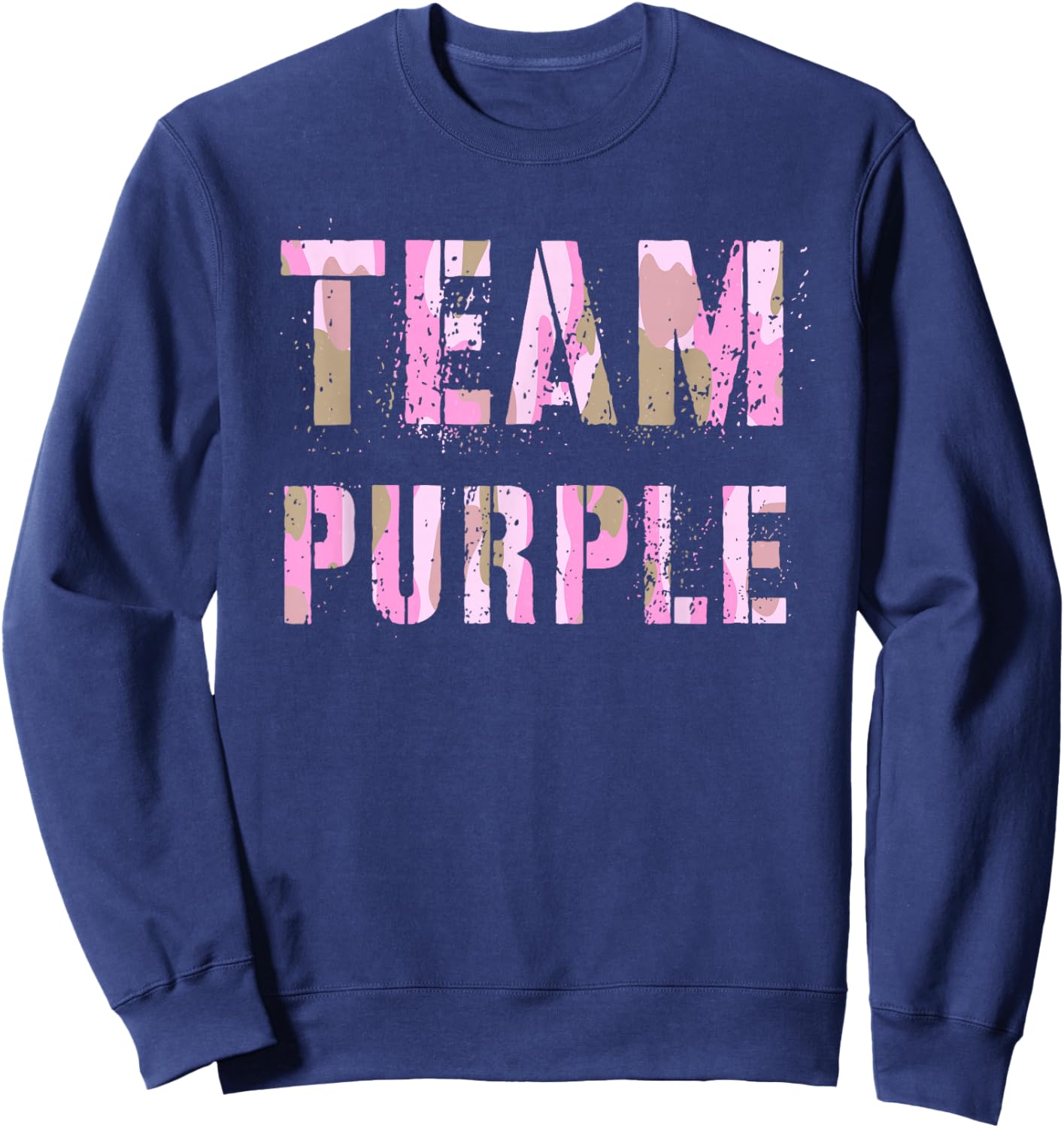 Vintage TEAM PURPLE Camo Summer Camp War Game Army Children Sweatshirt - Sweatshirt | Navy