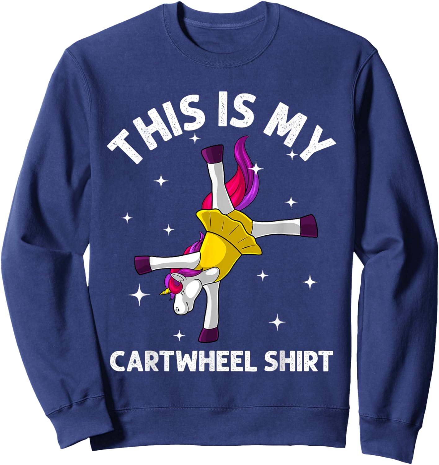 Cool Gymnastics Girls Gymnast Unicorn Cartwheel Sweatshirt - Sweatshirt | Navy