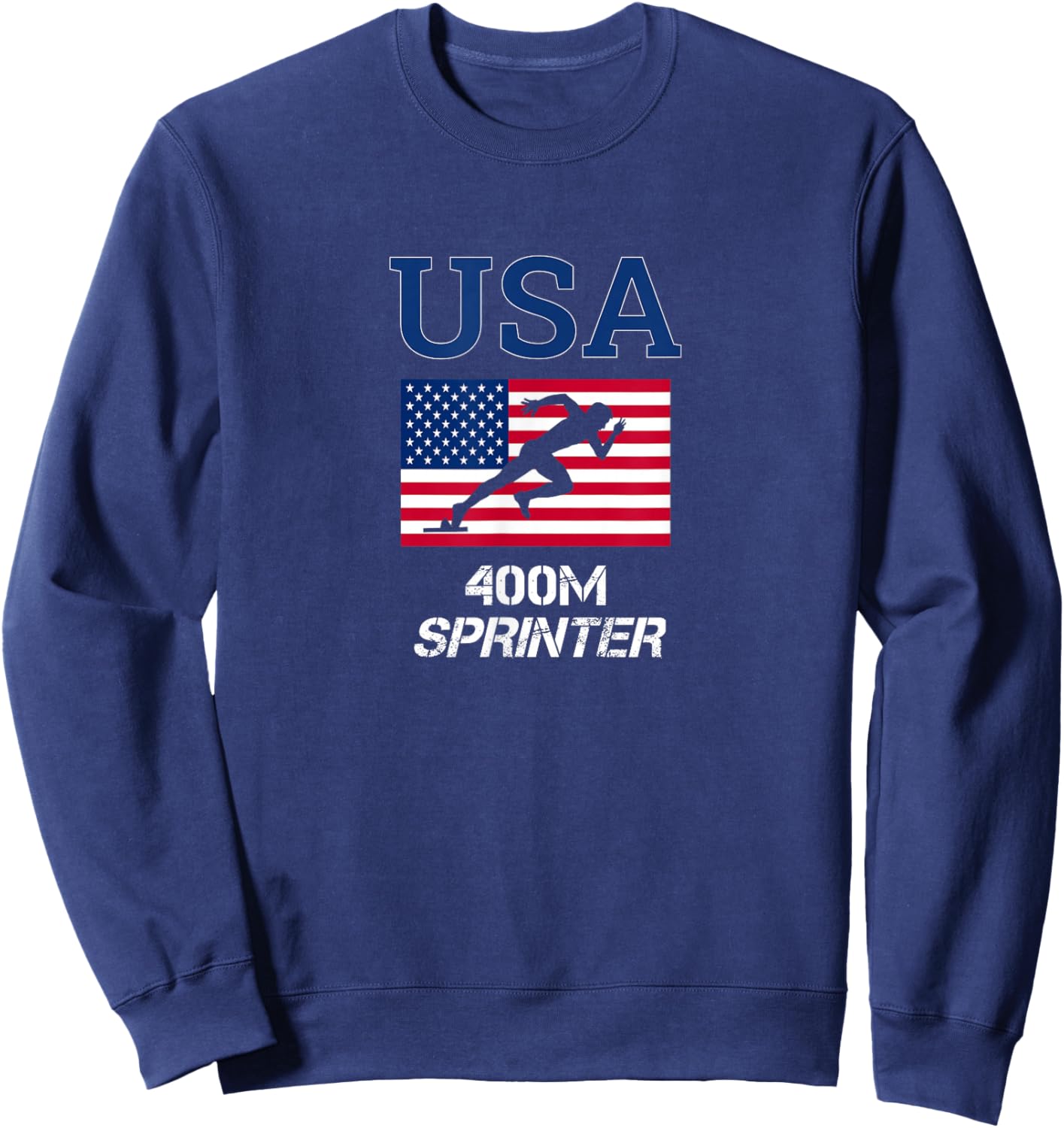 USA Team Sport Runner American Track and Field Sprinter 400m Sweatshirt - Sweatshirt | Navy