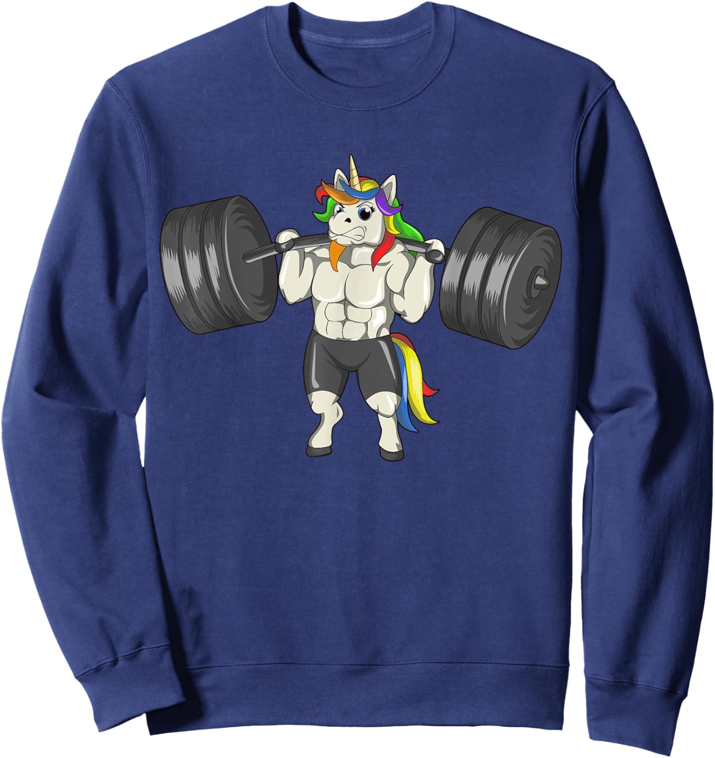 Unicorn Weightlifting Deadlift Funny Workout Fitness Gym Sweatshirt - Sweatshirt | Navy