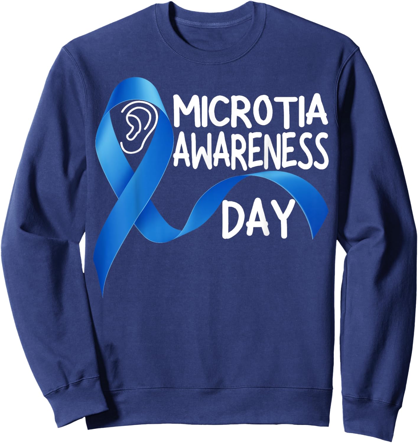 Microtia National Awareness Day Ribbon and Ear Sweatshirt - Sweatshirt | Navy