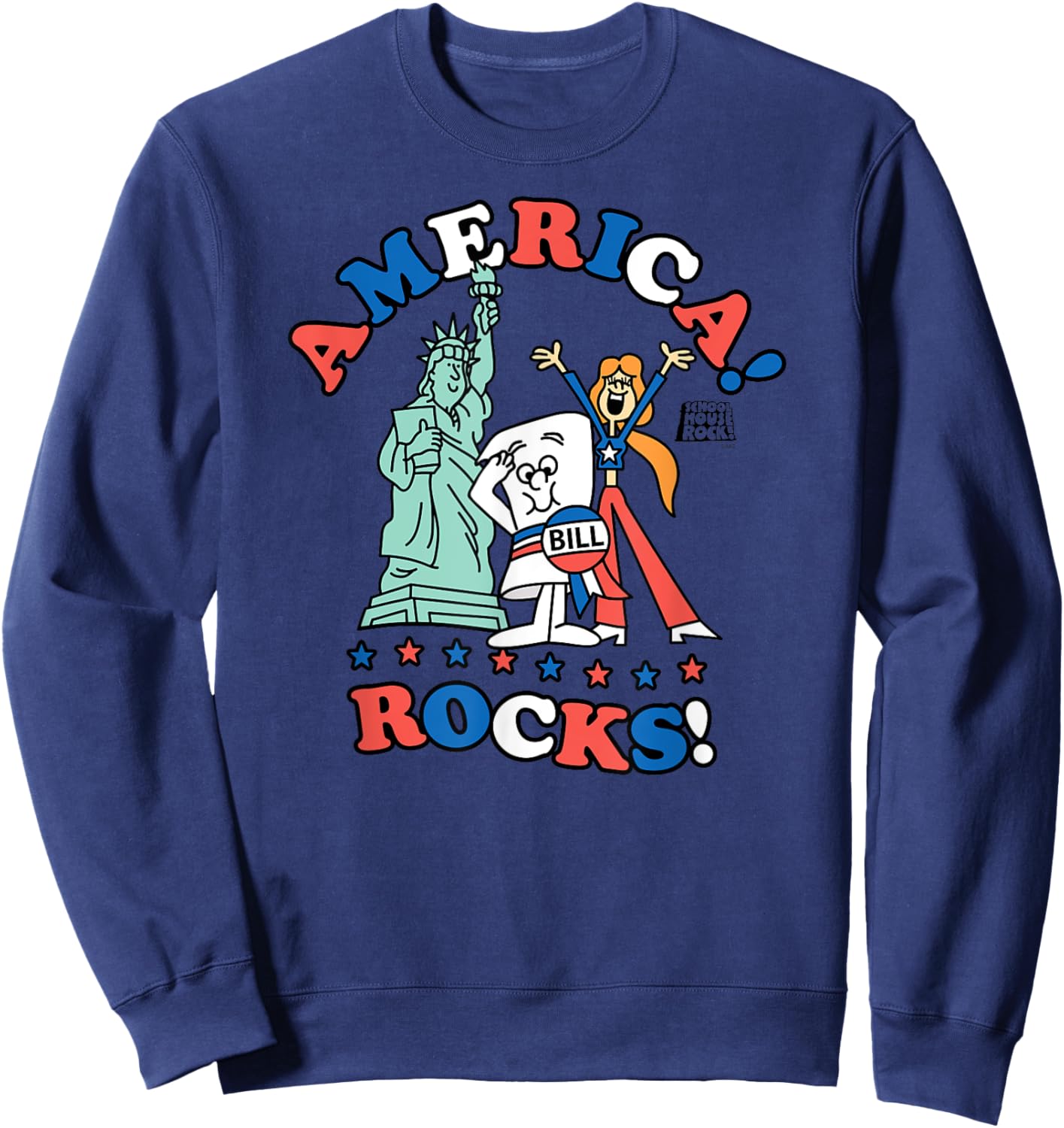 Schoolhouse Rock America Rocks Flag Sweatshirt - Sweatshirt | Navy