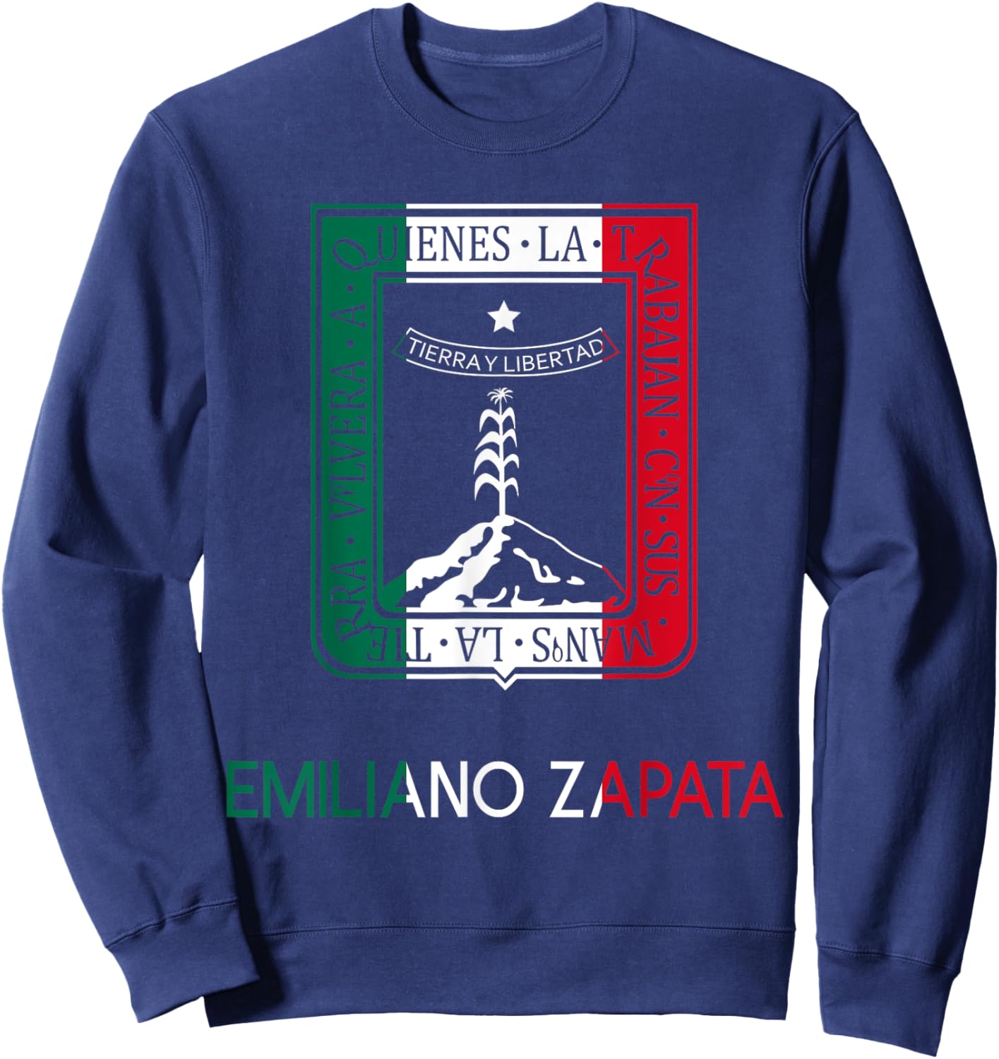 Emiliano Zapata Morelos Estado De Mexico Escudo Eagle Aguila Sweatshirt - Sweatshirt | Navy