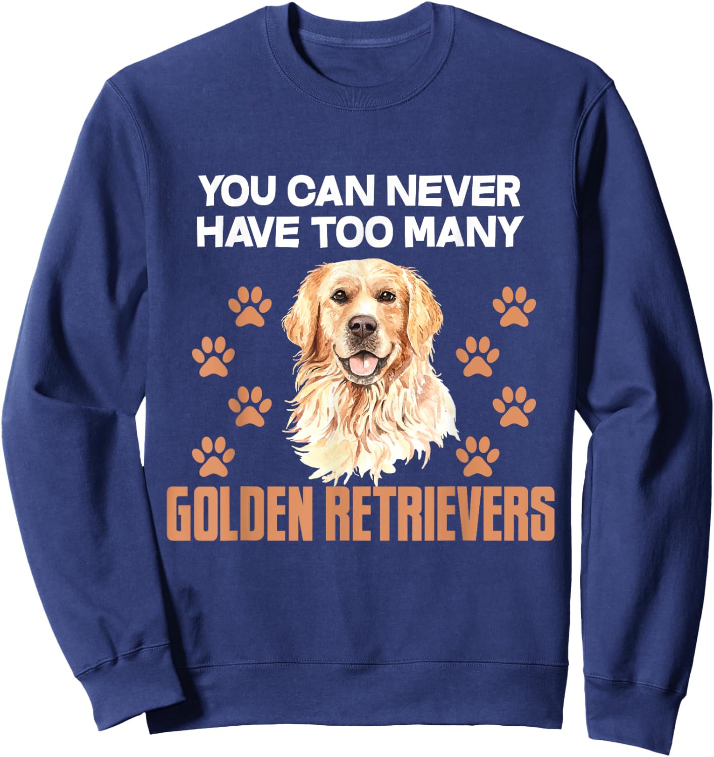 Funny Golden Retriever Dog Head Men Women Girls Kids Sweatshirt - Sweatshirt | Navy