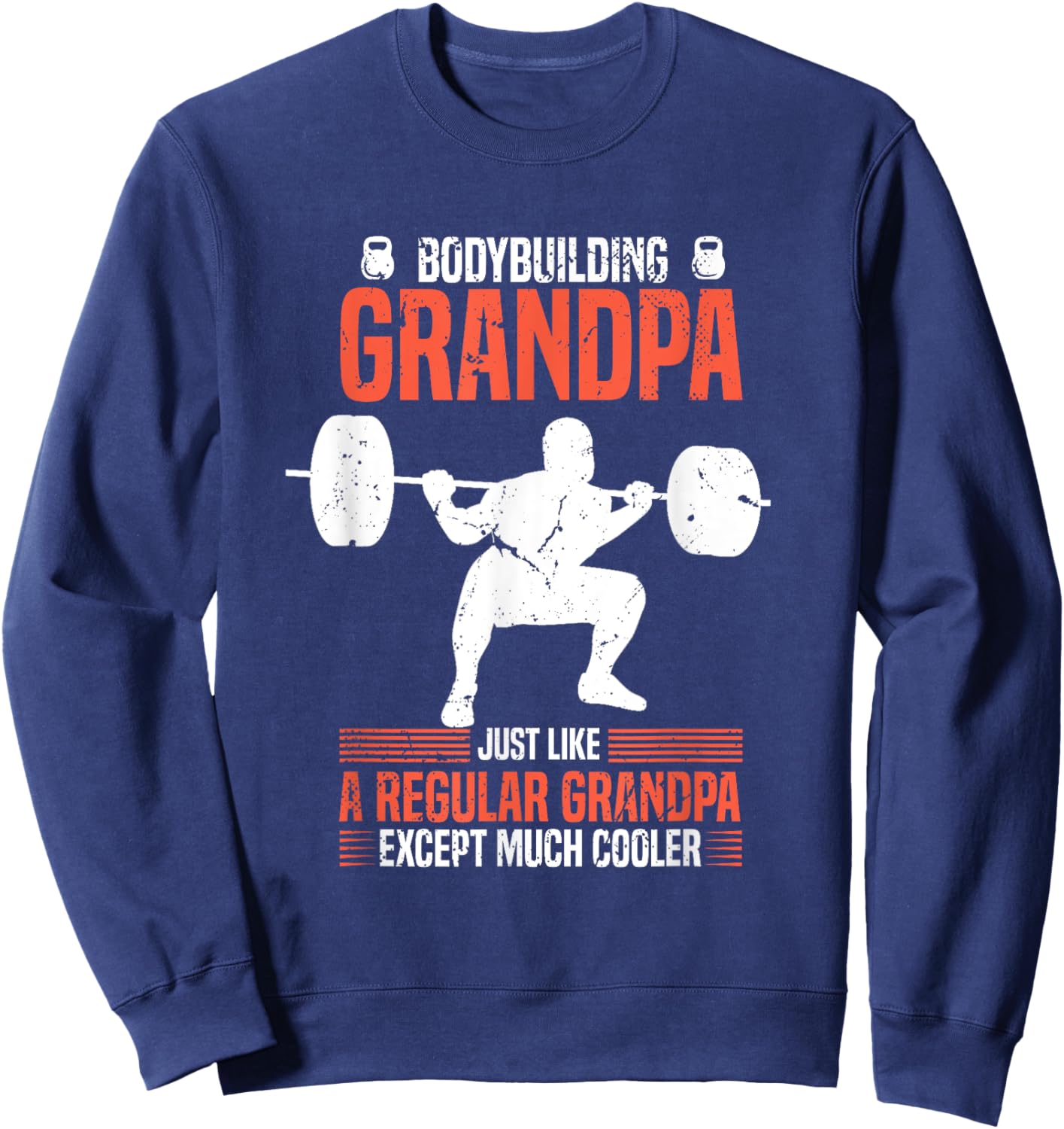 Gym Bodybuilding Grandpa Fitness Grandfather Fitness Workout Sweatshirt - Sweatshirt | Navy