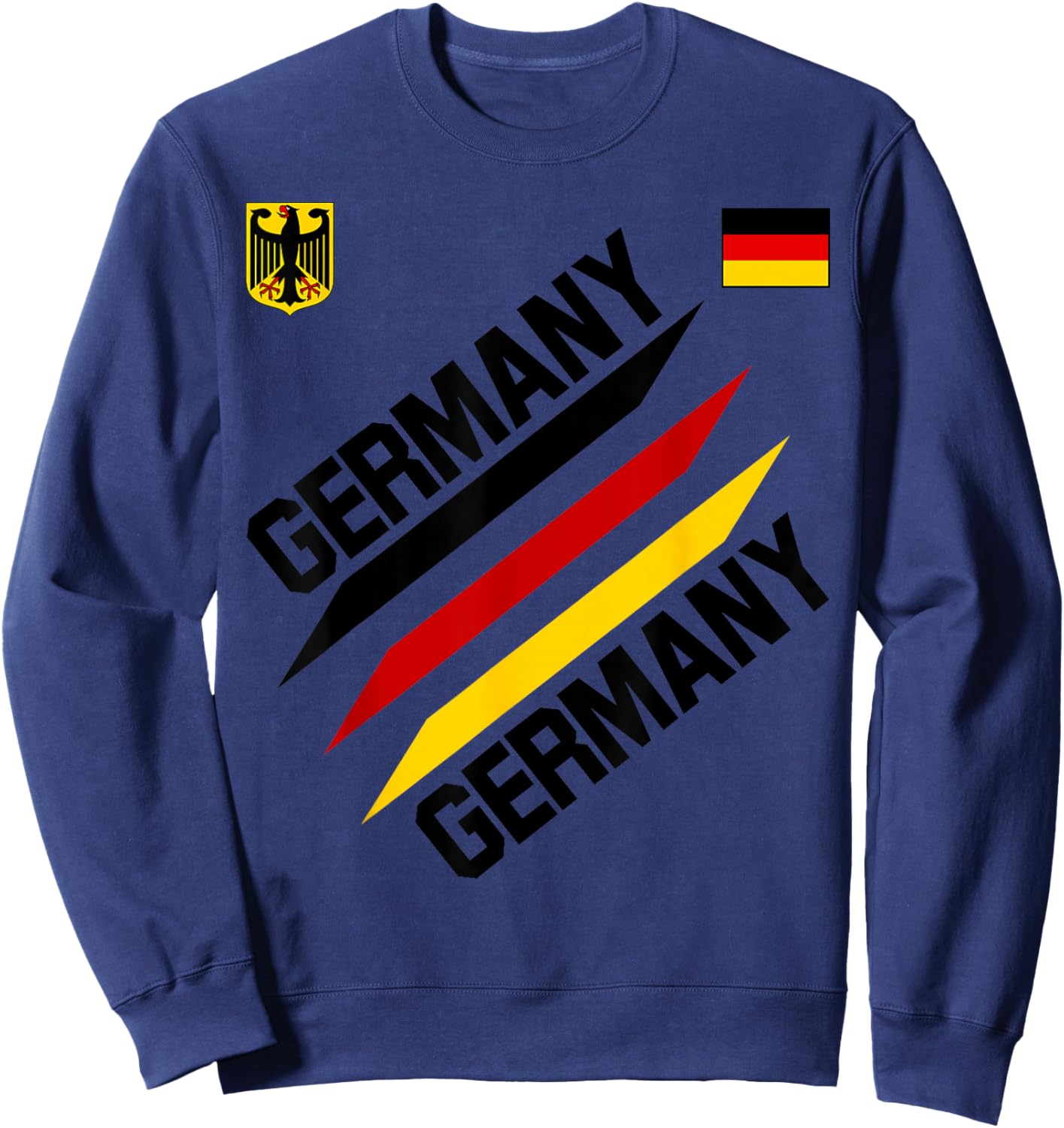 German Football Jersey Soccer Ball Travel Retro Deutschland Sweatshirt - Sweatshirt | Navy