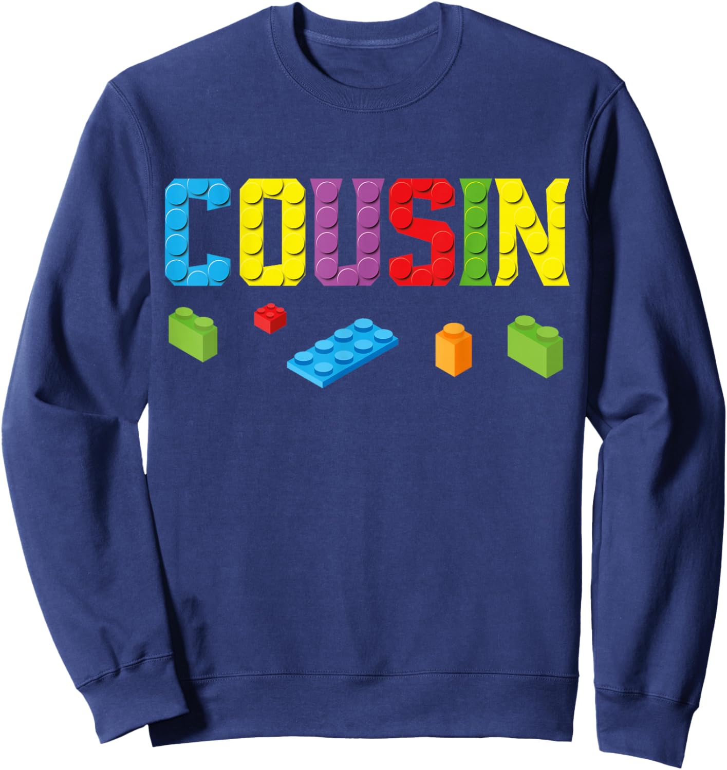 Cousin Master Builder Building Bricks Blocks Family Set Men Sweatshirt - Sweatshirt | Navy