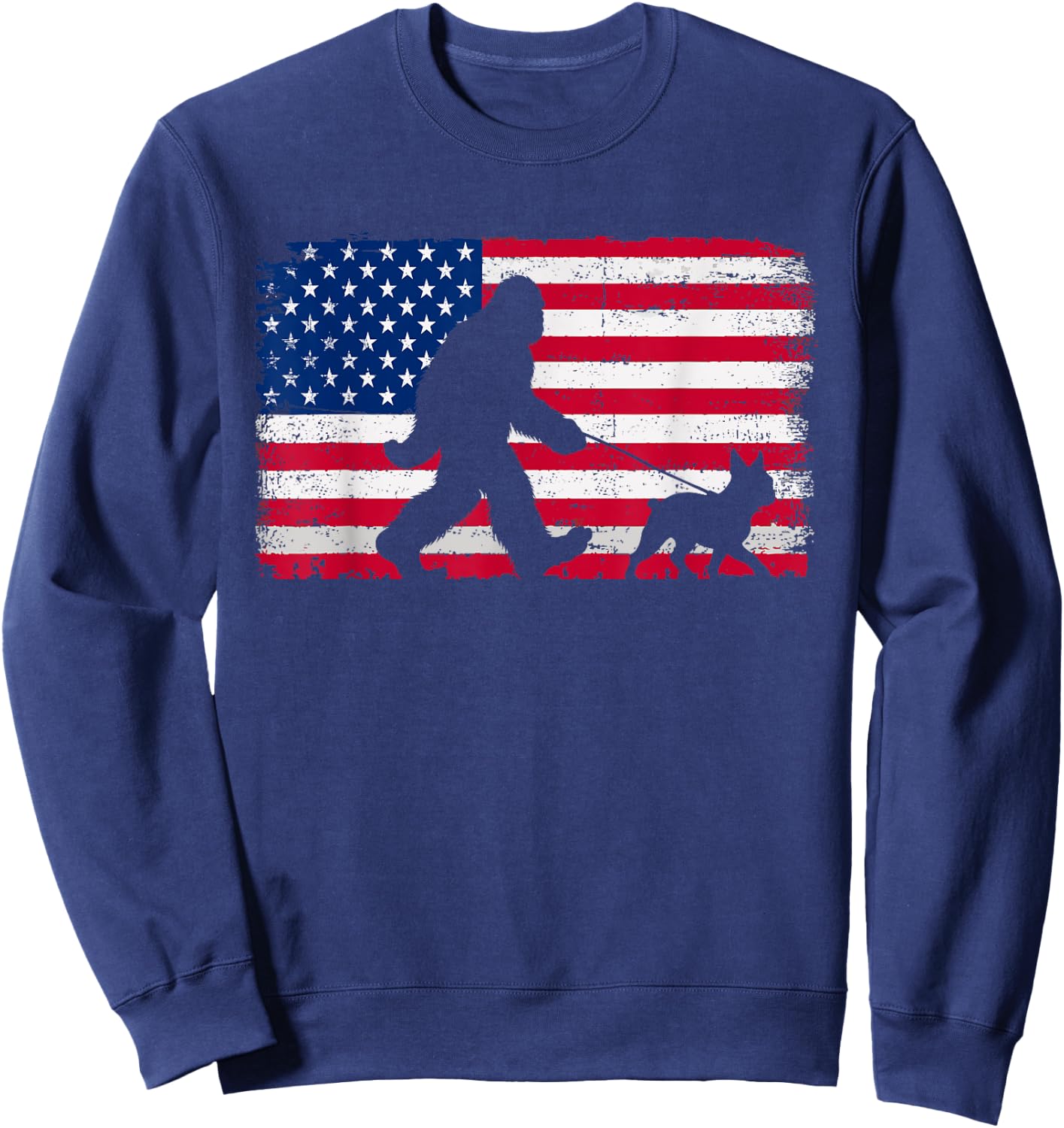 Retro Boston Terrier 4th of July US American Flag Patriotic Kids Men Sweatshirt - Sweatshirt | Navy
