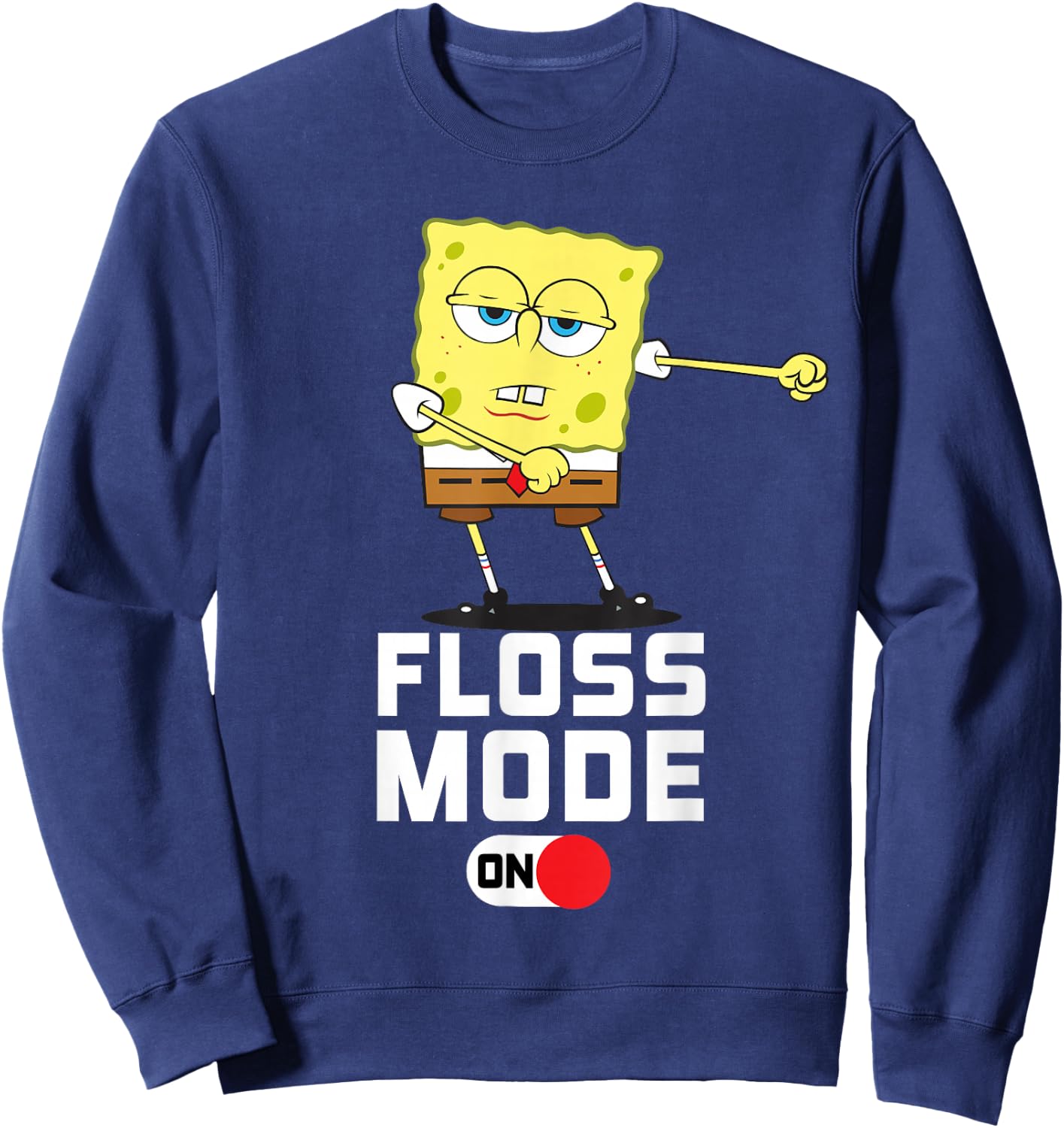 SpongeBob SquarePants Floss Mode On Dancing SpongeBob Sweatshirt - Sweatshirt | Navy