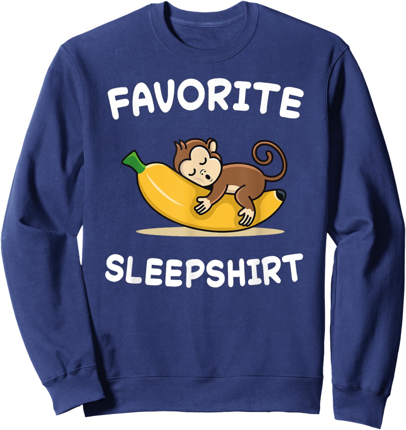 Monkey Monkeys Nap Sleeping Sleep Pajamas Pajama Sweatshirt - Sweatshirt | Navy