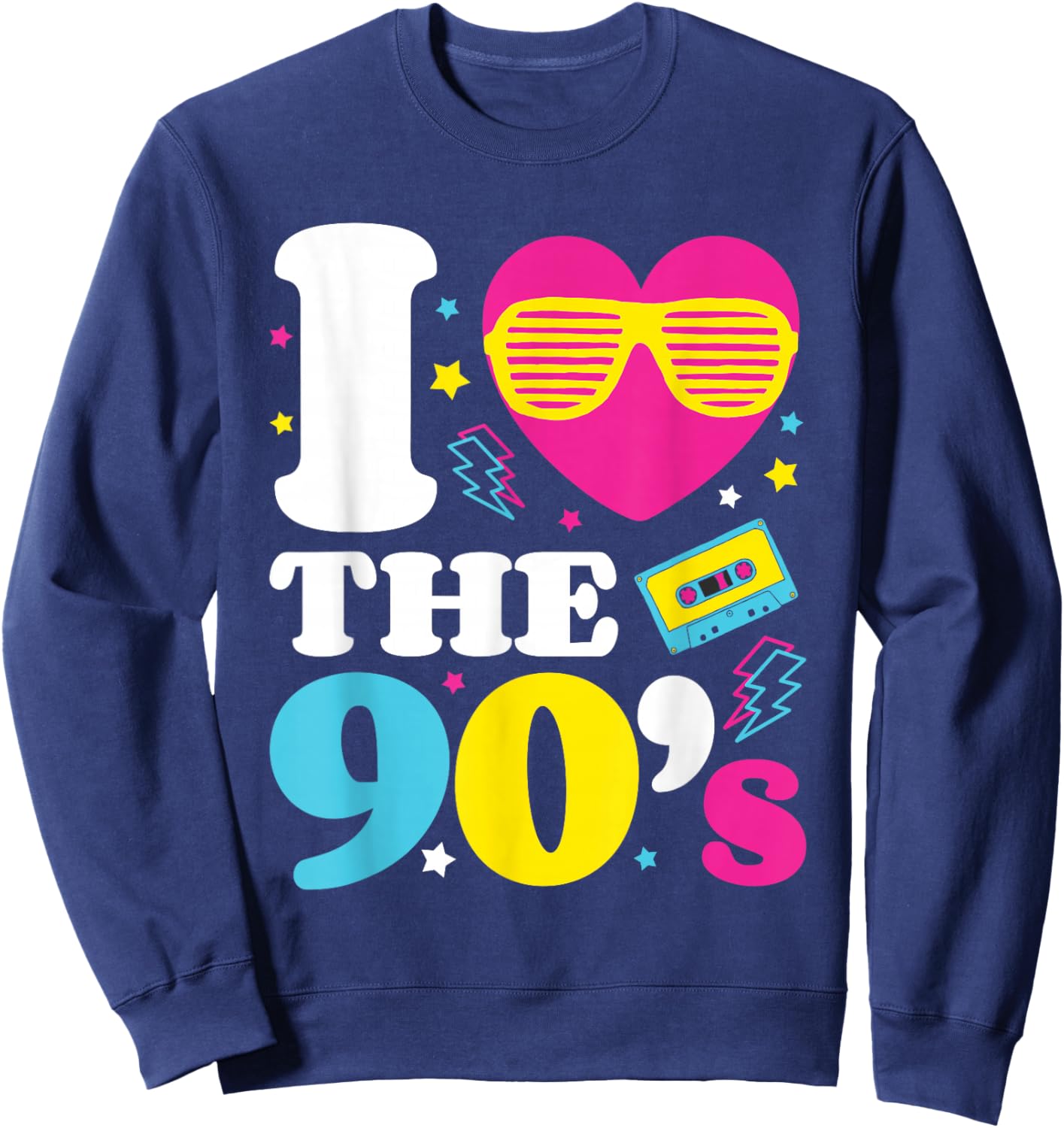 1990's 90s I Heart The Nineties Sweatshirt - Sweatshirt | Navy
