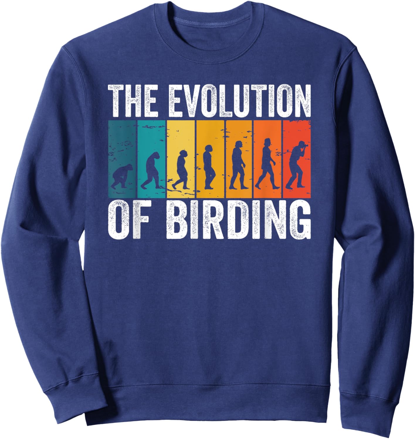 The Evolution of Birding Birdwatcher Sweatshirt - Sweatshirt | Navy