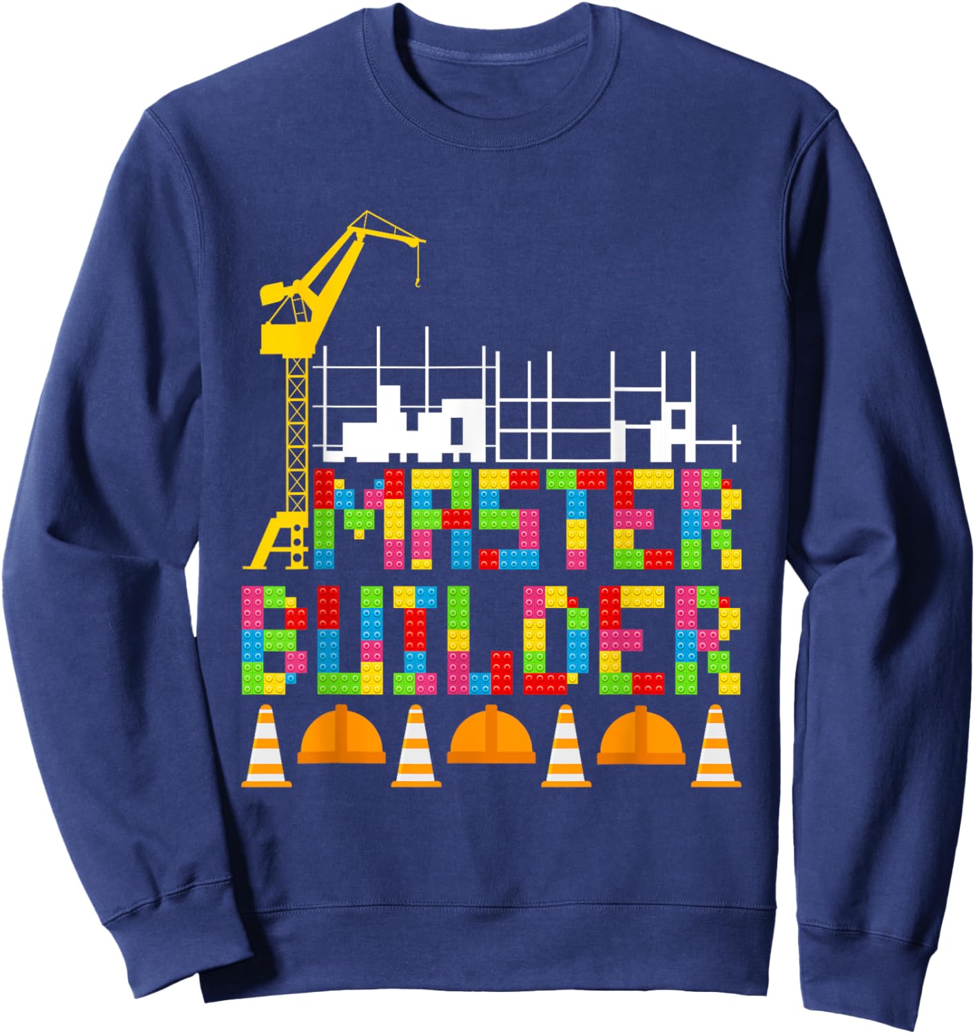 Master Builder Building Blocks Engineer Bricks Construction Sweatshirt - Sweatshirt | Navy