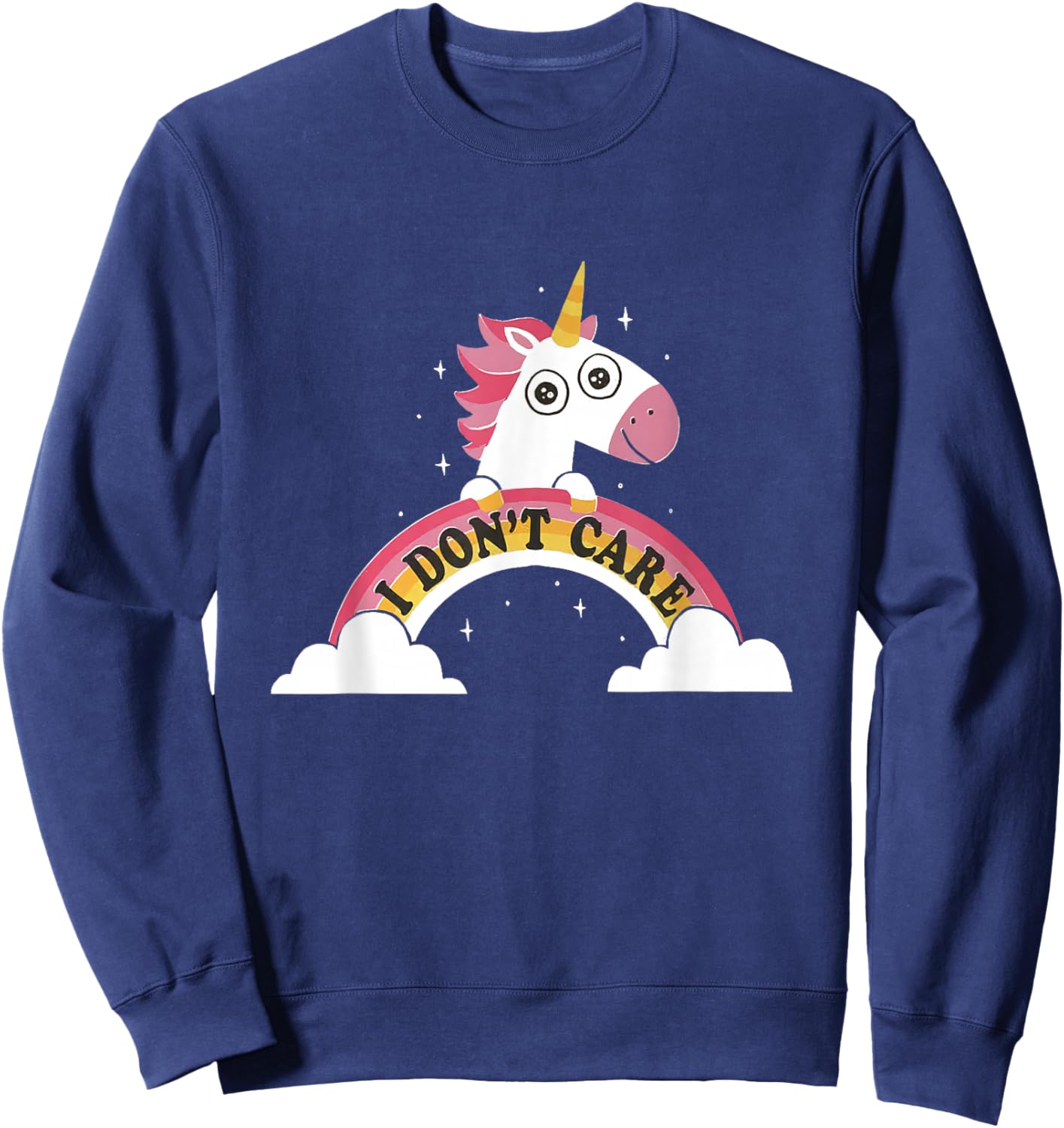 Unicorn I Don't Care Sweatshirt - Sweatshirt | Navy