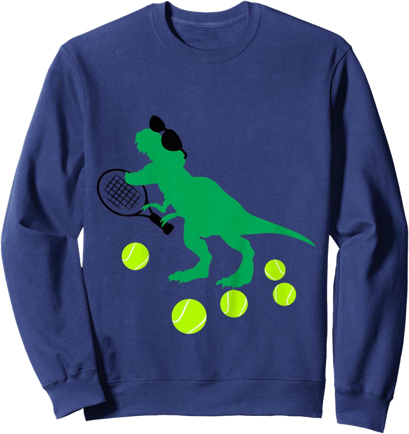 Boys Tennis Dinosaur for Toddler and Baby Dino Lover Sweatshirt - Sweatshirt | Navy