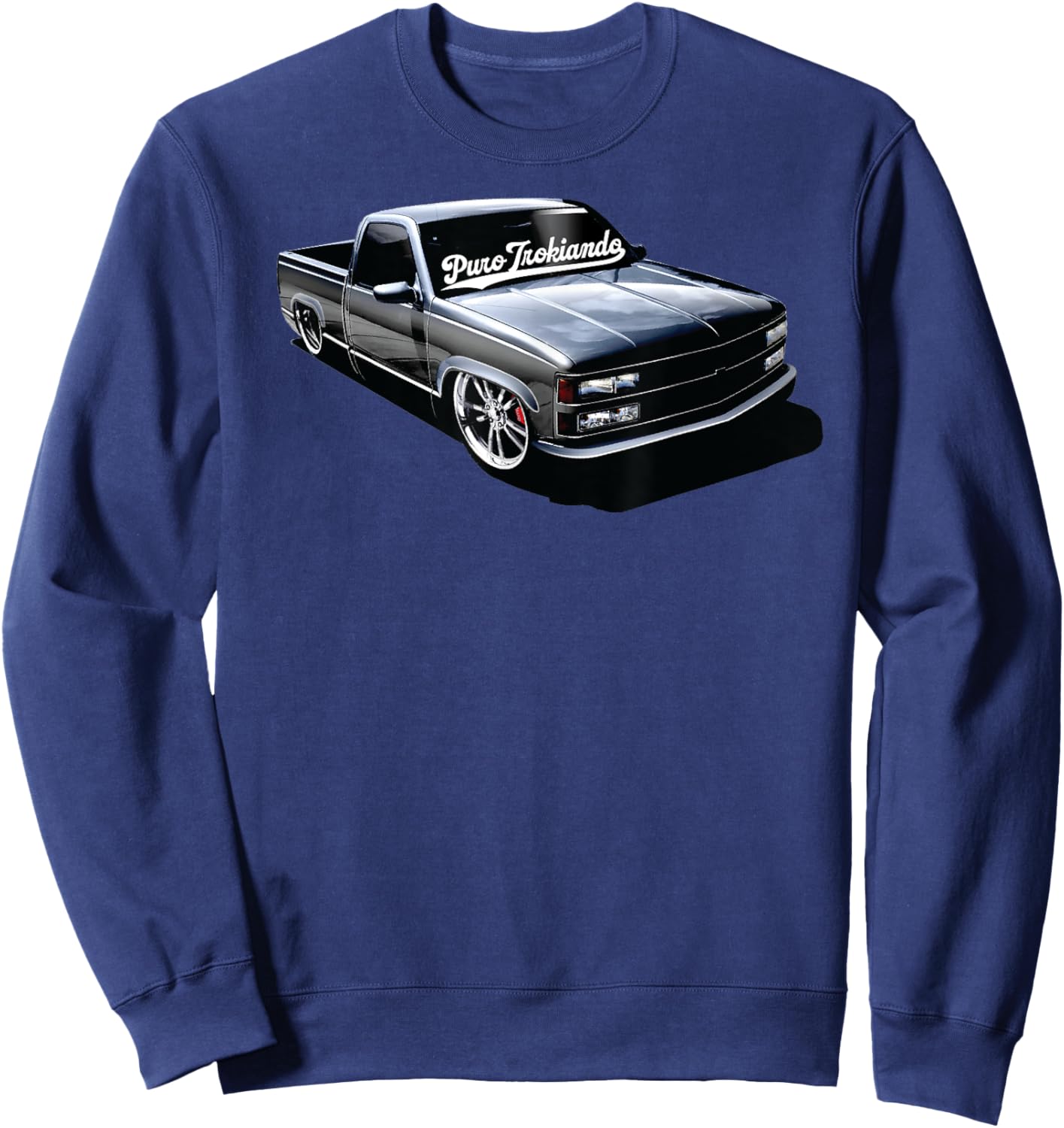Puro Trokiando 1990s OBS Slammed Static truck on wheels Sweatshirt - Sweatshirt | Navy