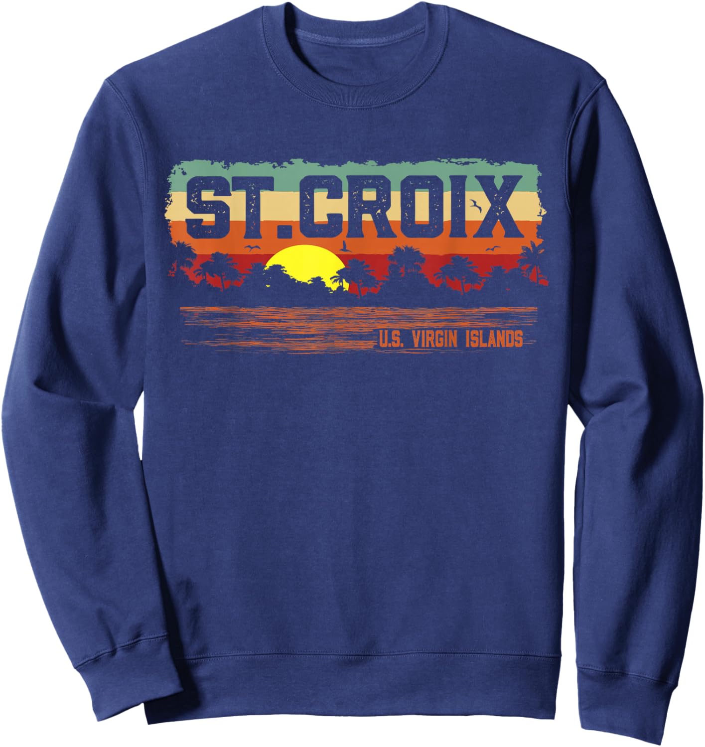 Vintage Sunset St. Croix USVI Sweatshirt - Sweatshirt | Navy