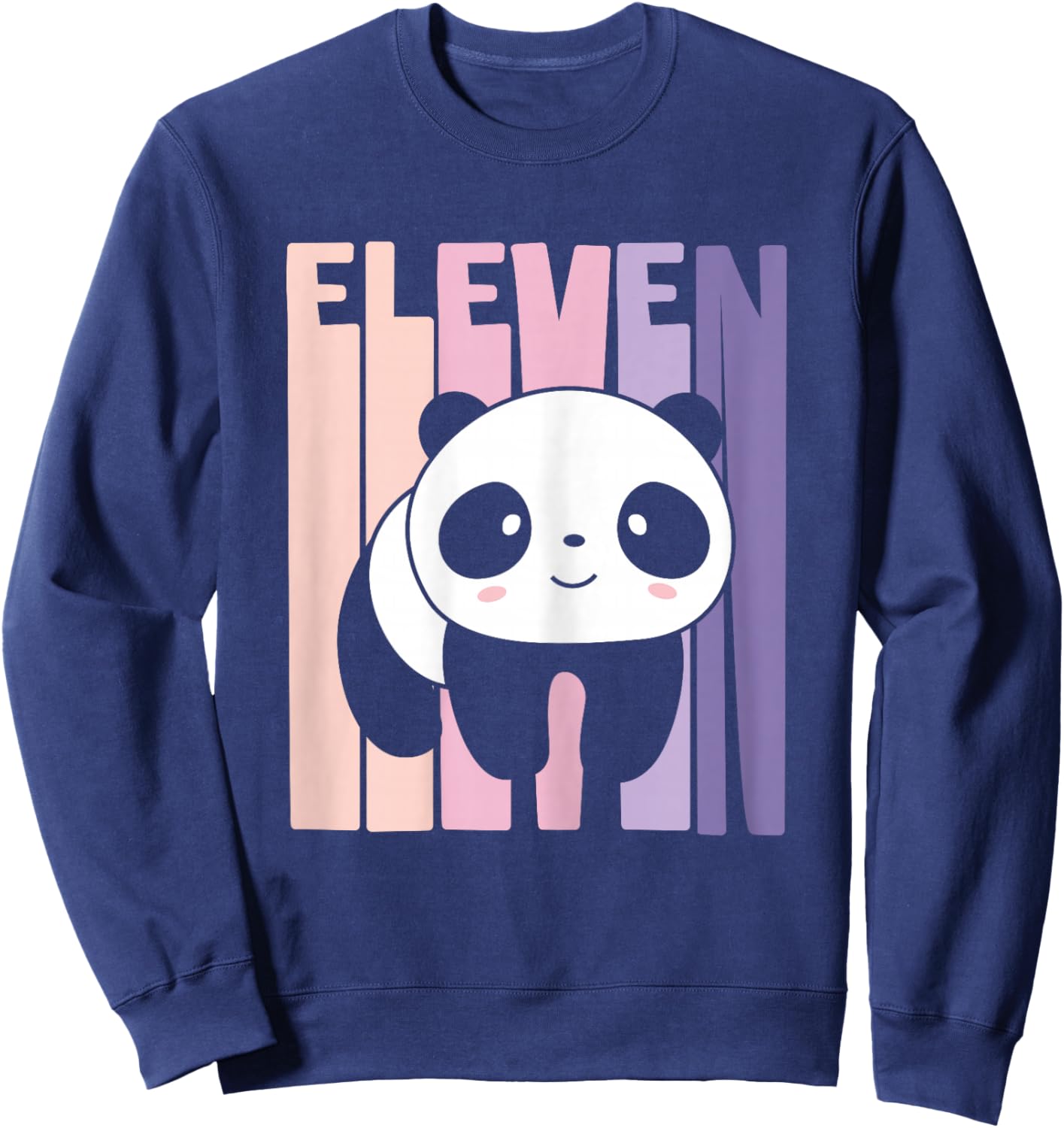 11th Birthday Girl Cute Panda Panda Bear 11 Years Old Sweatshirt - Sweatshirt | Navy