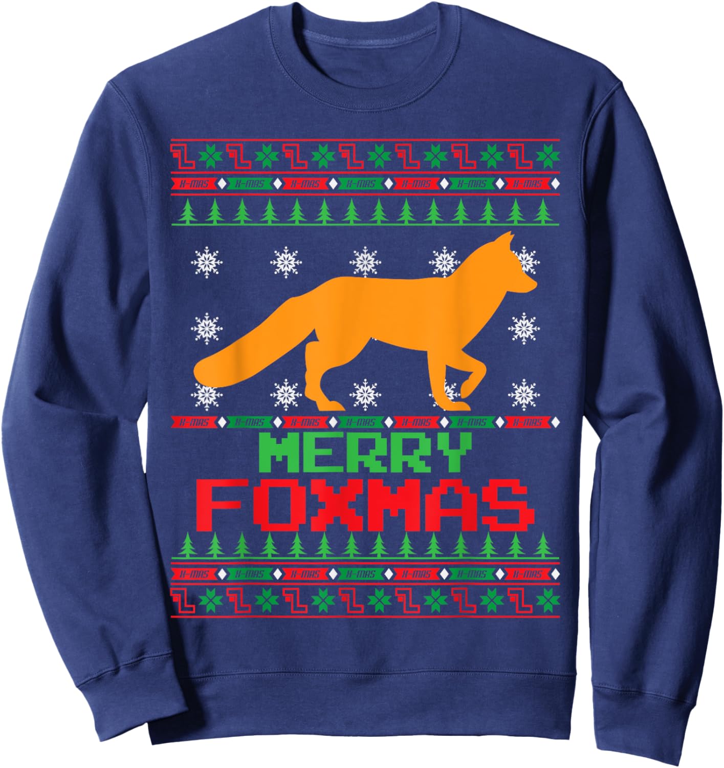Fox Merry Foxmas Christmas Sweatshirt - Sweatshirt | Navy