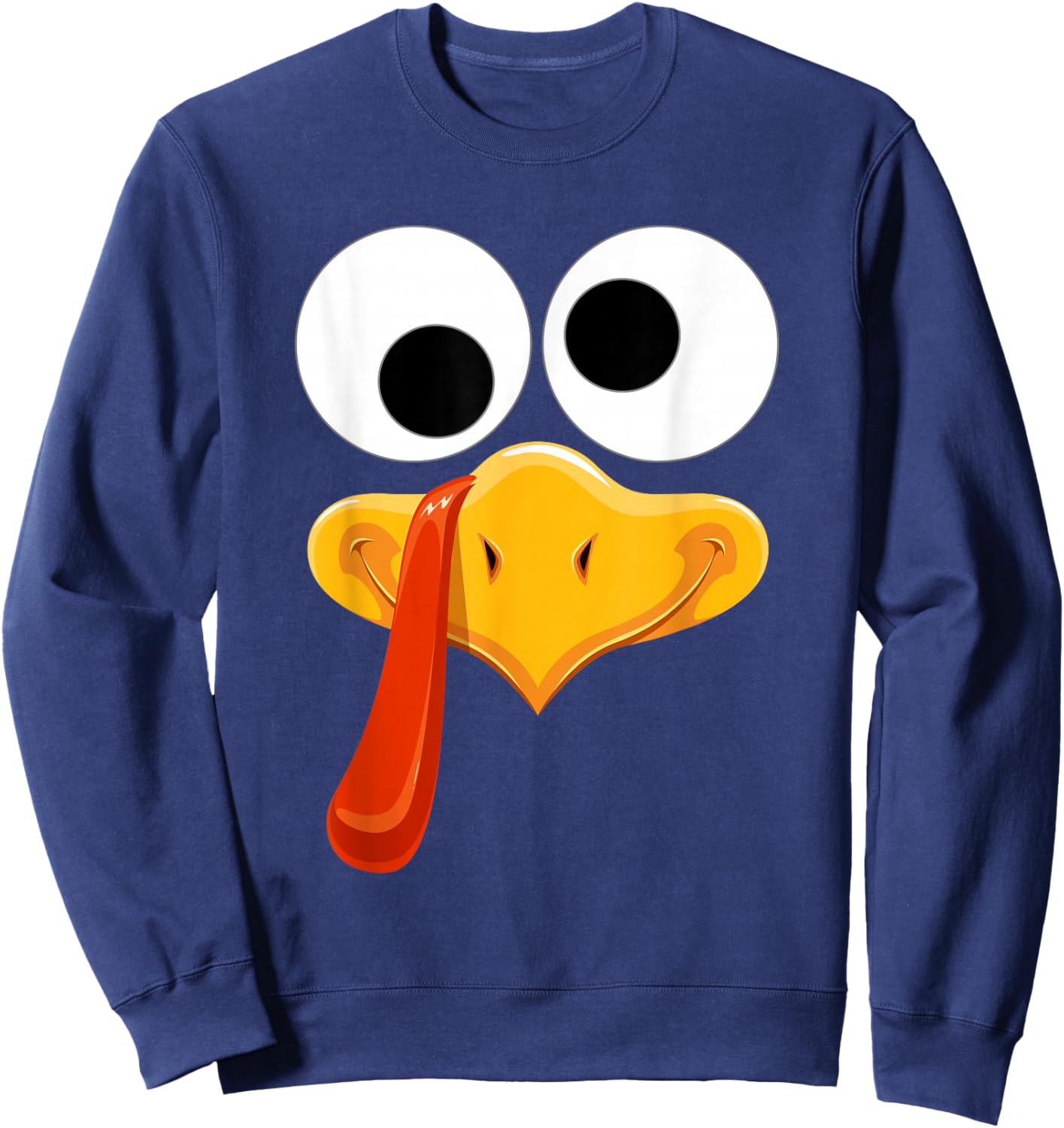 Turkey Face Thanksgiving Costume Family Outfits Matching Fun Sweatshirt - Sweatshirt | Navy