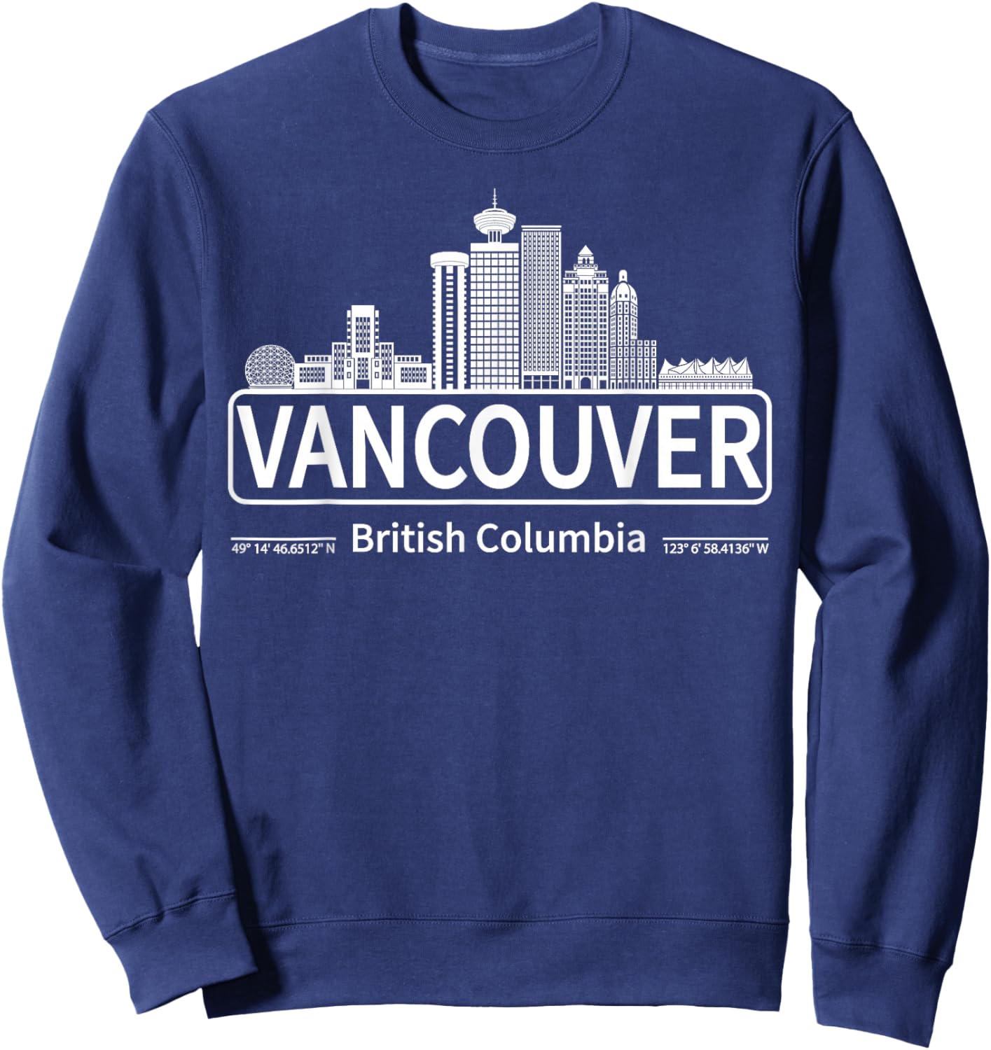 Vancouver British Columbia Skyline Travel to Vancouver Love Sweatshirt - Sweatshirt | Navy