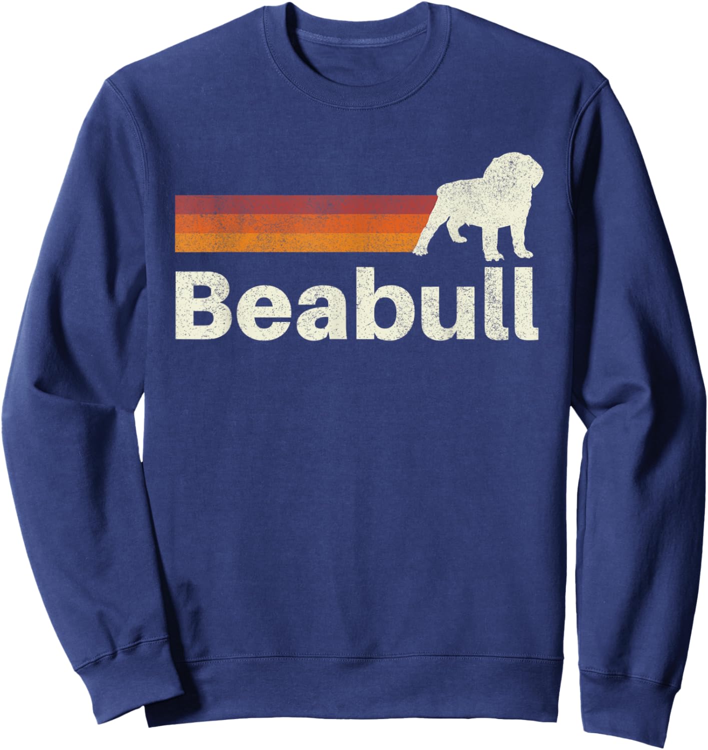 Vintage Beabull Retro Mom Dad Dog Sweatshirt - Sweatshirt | Navy